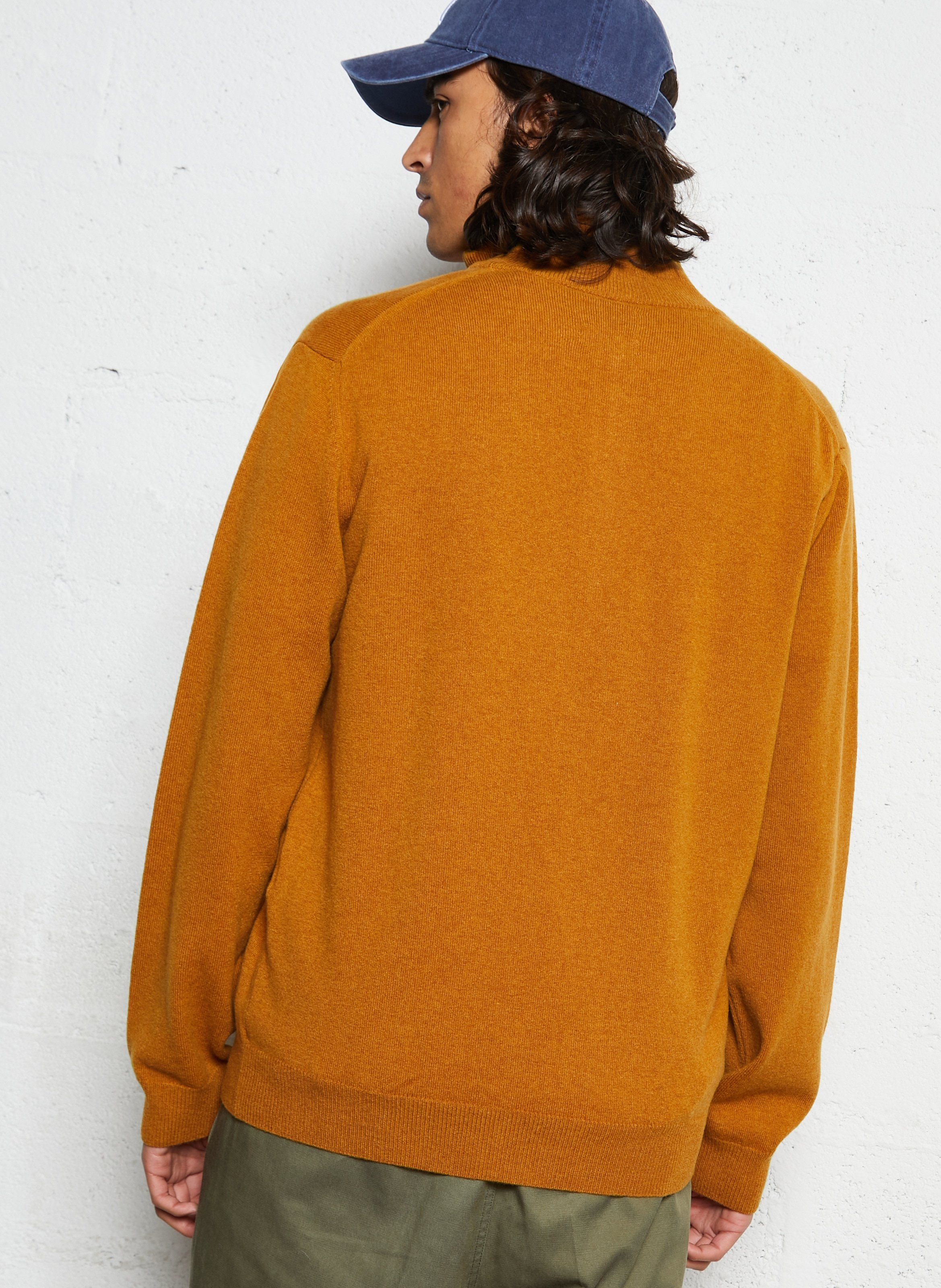 High-neck wool sweater with zip GANT Brown