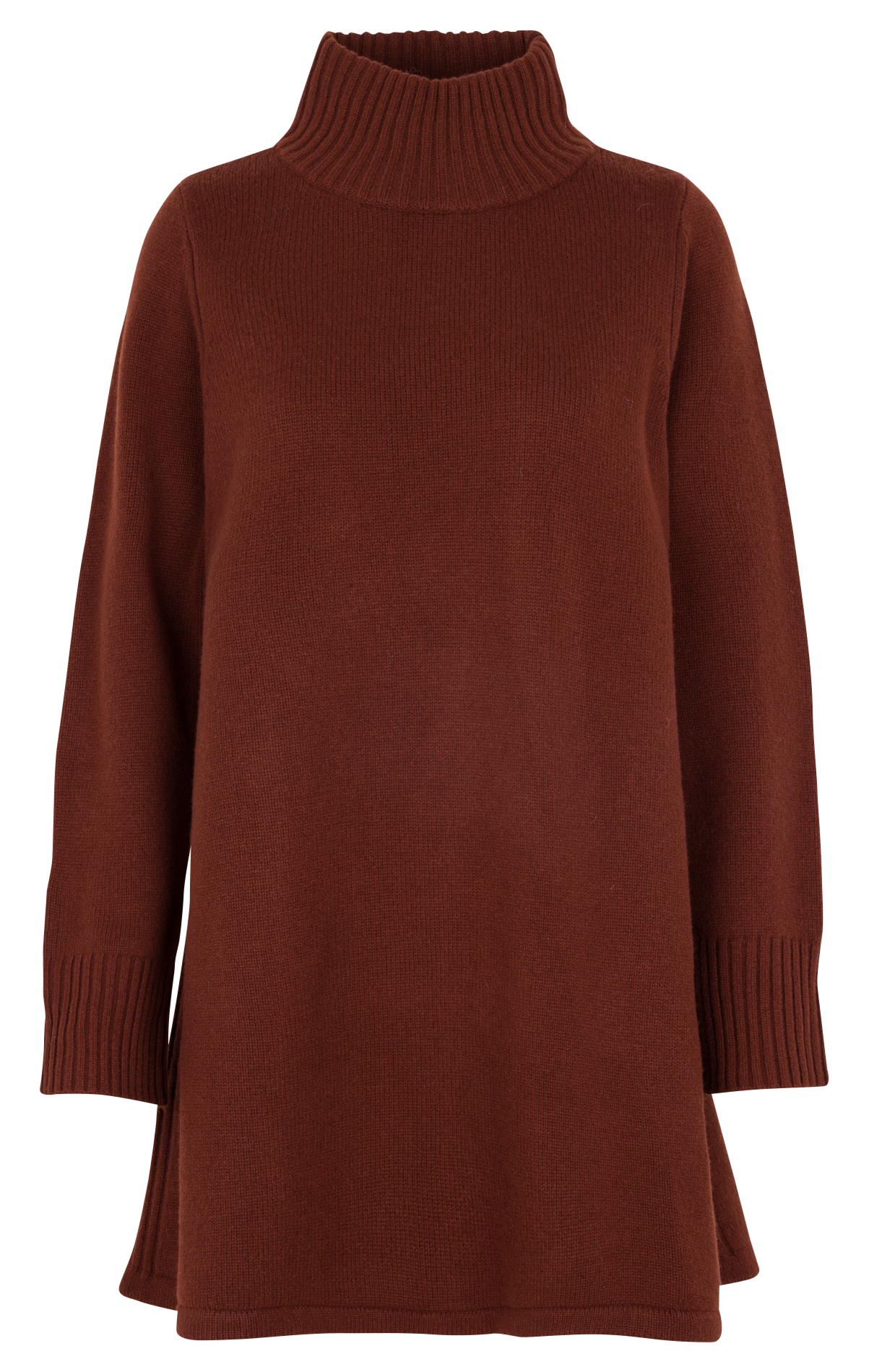 Short high-neck merino wool dress PETITE MENDIGOTE Brown