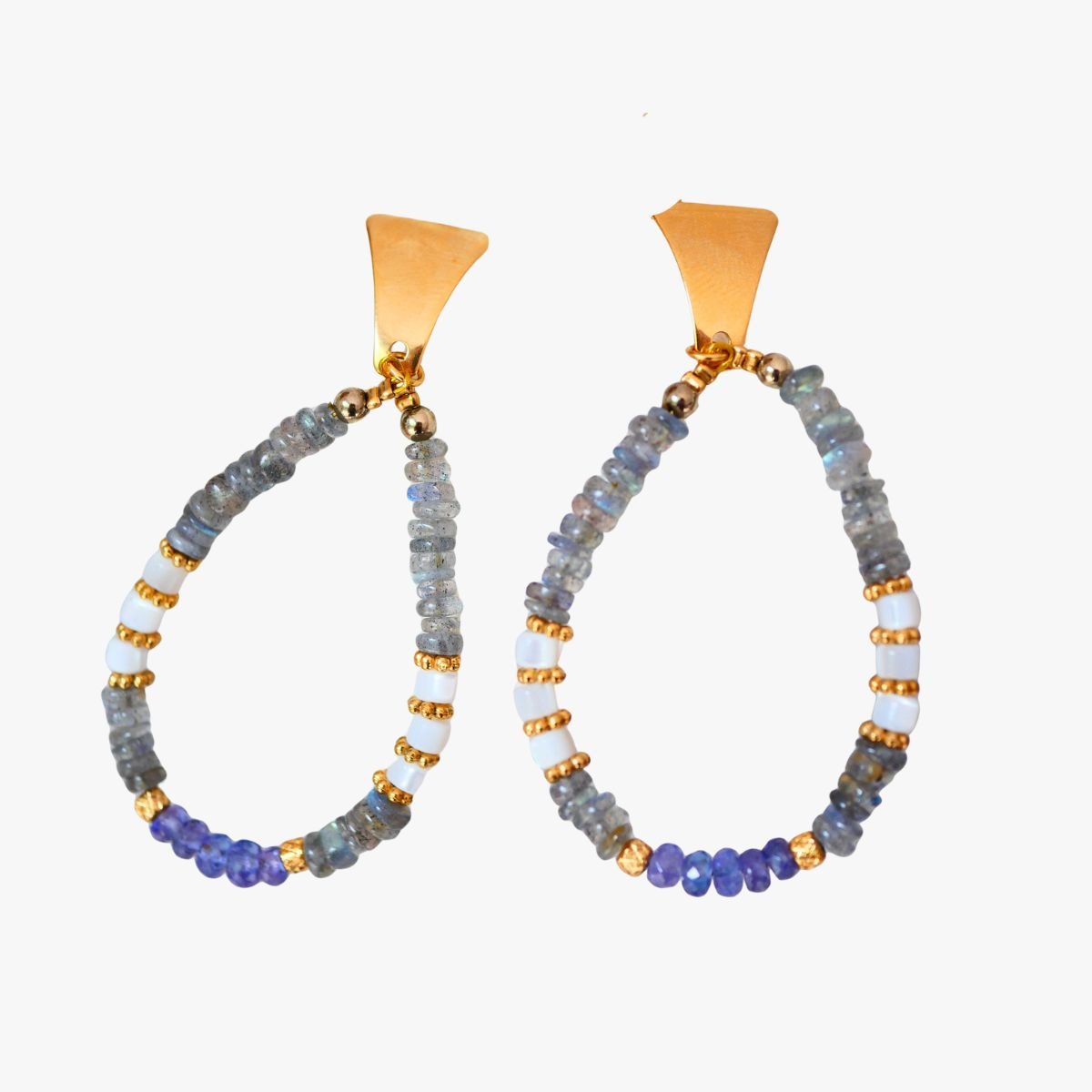 Labradorite earrings GINANDGER Grey