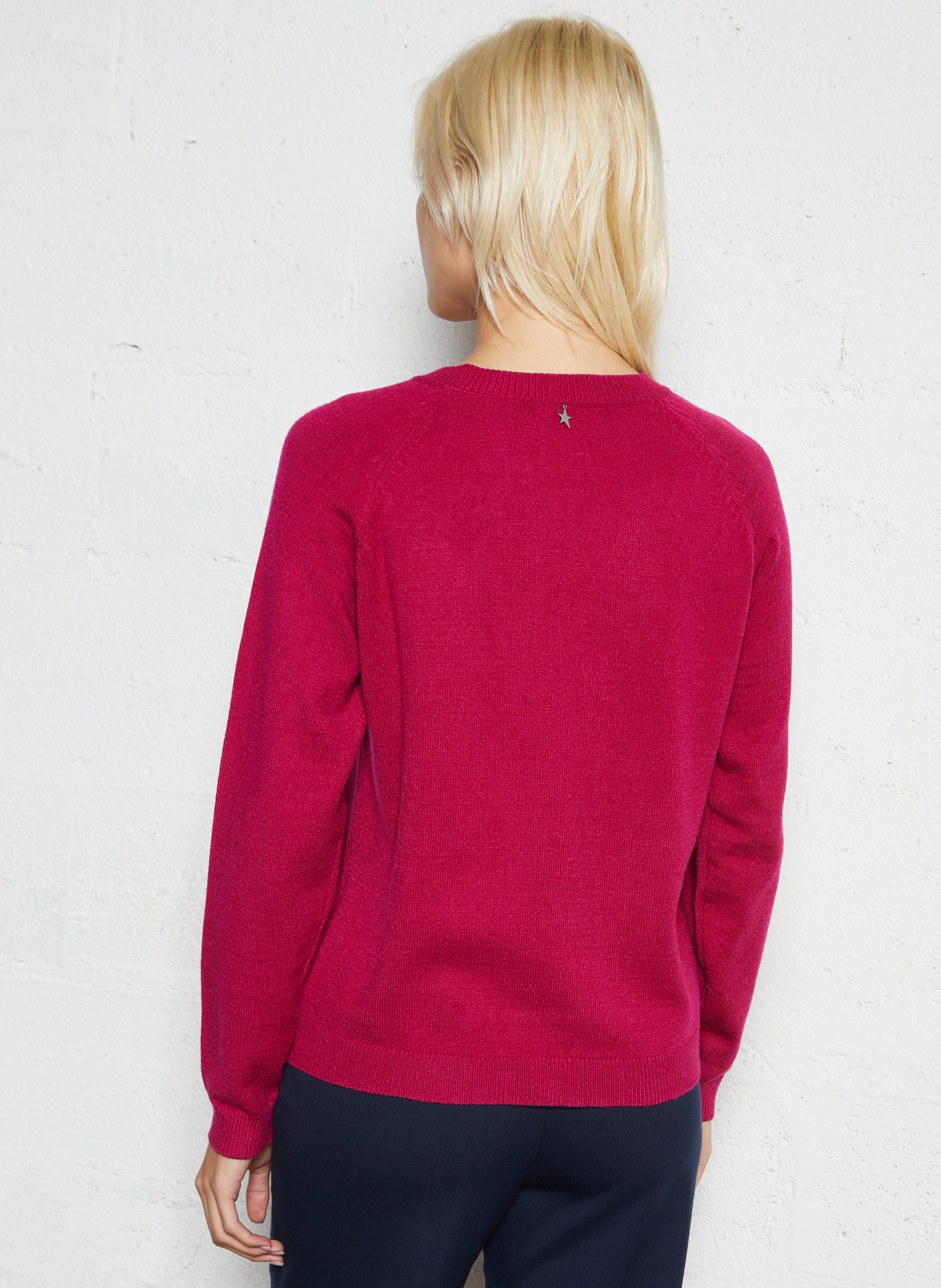 Oversize round-neck knit sweater SUD EXPRESS Red