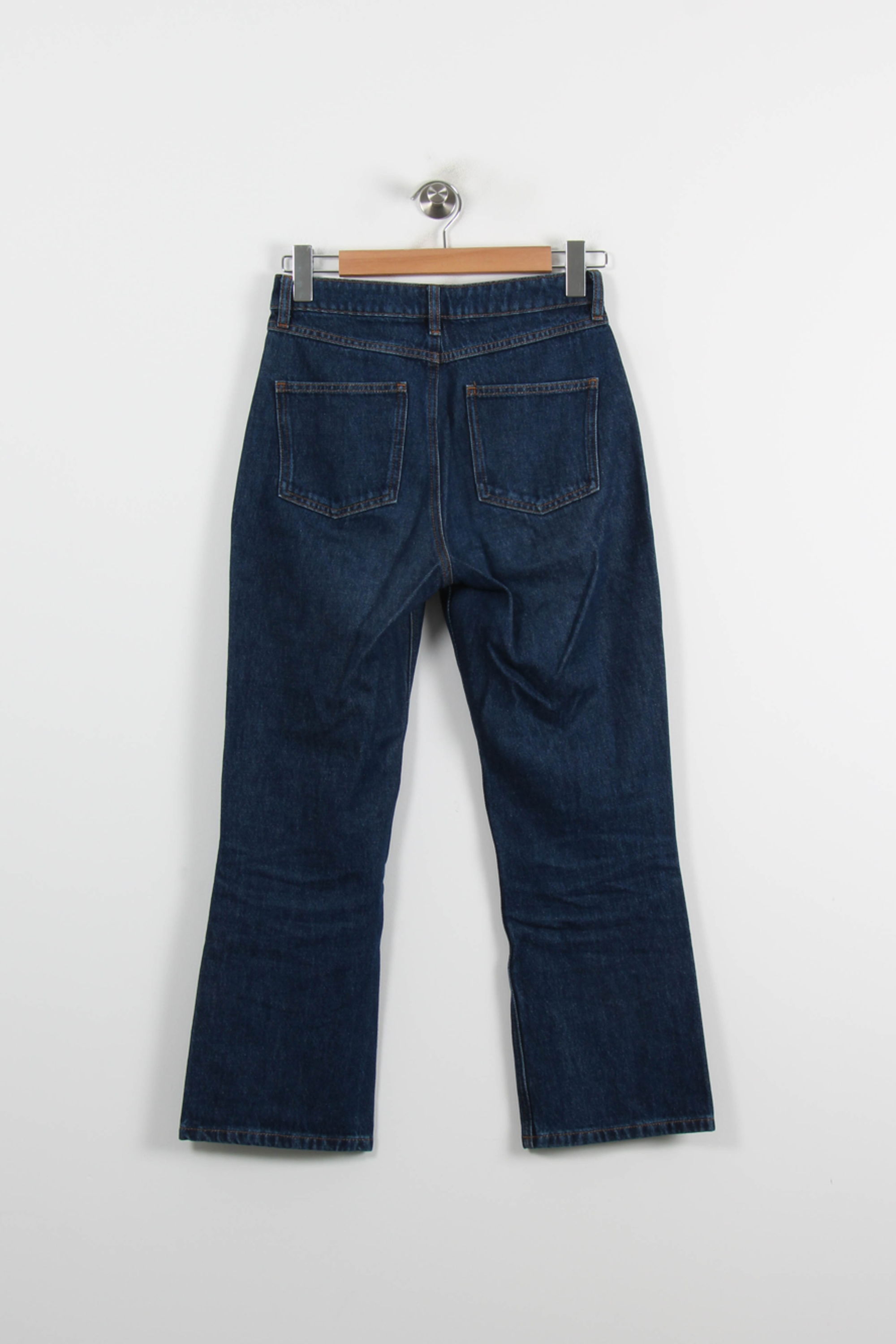 Cropped slim jeans with studs Blue