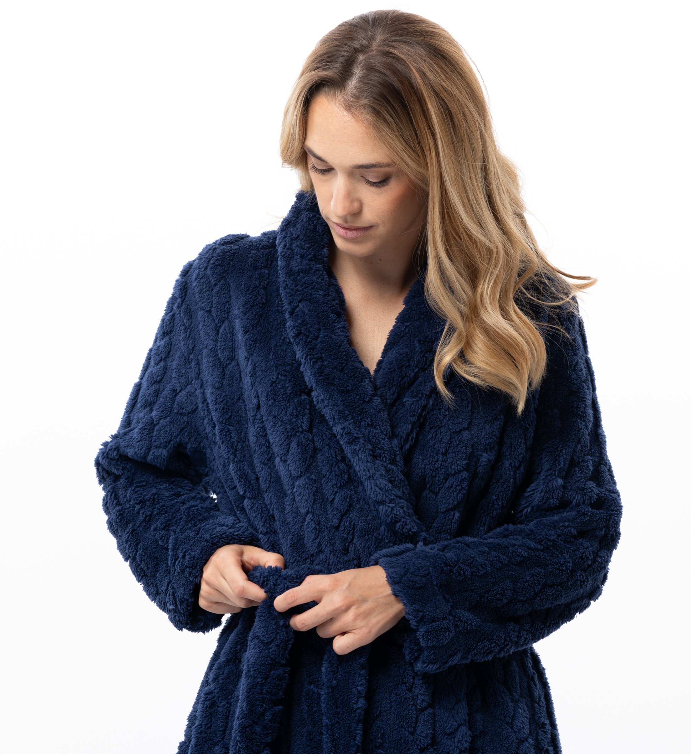 Crossed robe with braided effect LE CHAT Blue