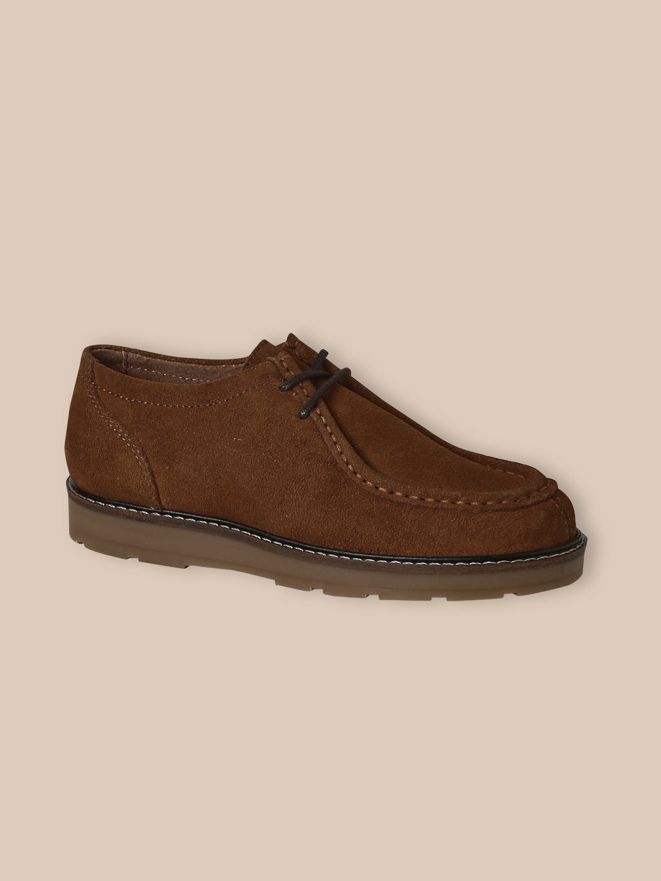 Lace-up suede leather derbies CYRILLUS Brown