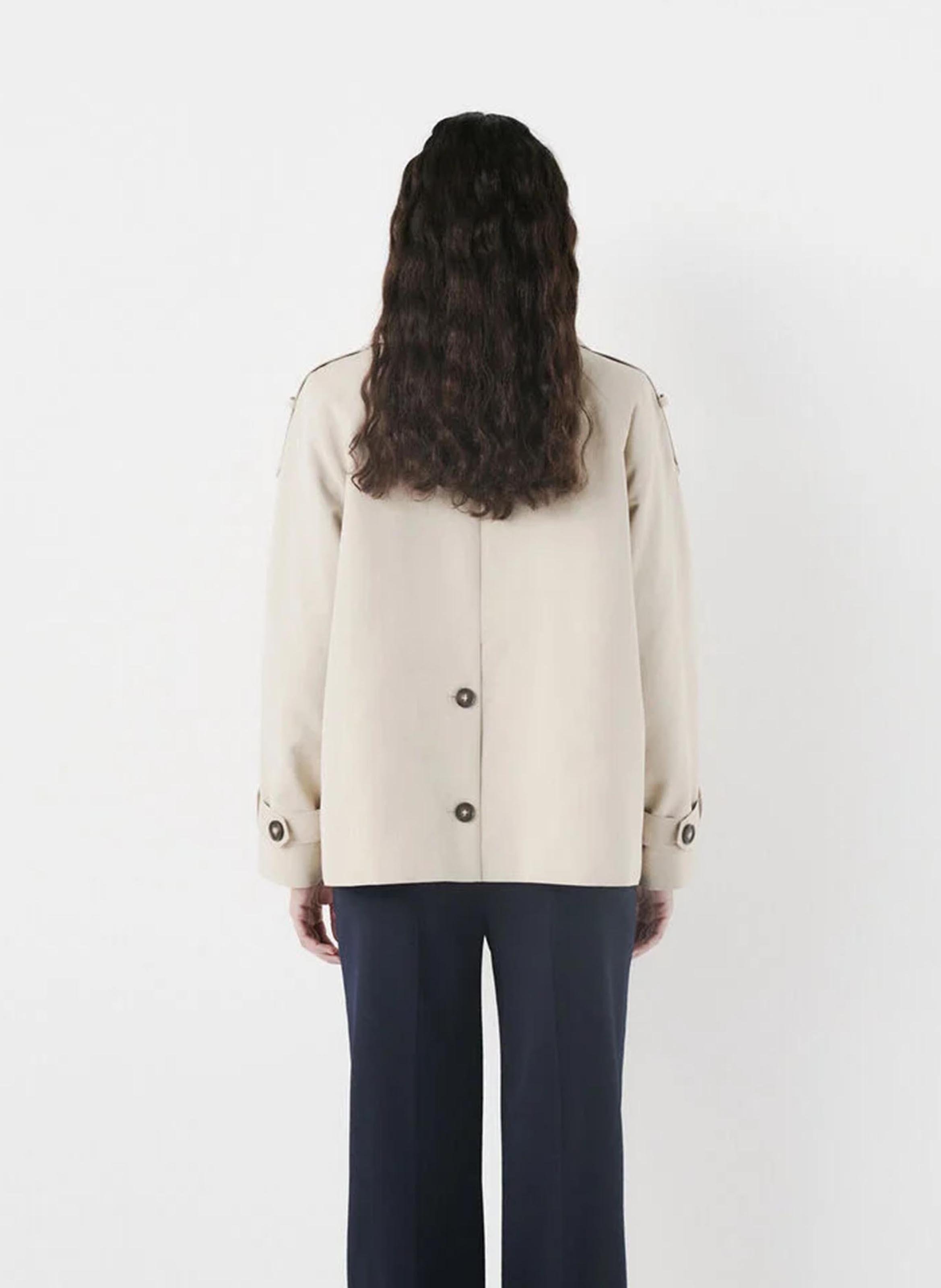 Short oversized trench coat CAROLL Beige