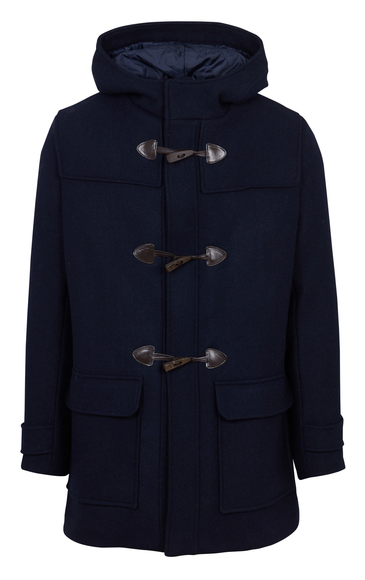 Hooded wool-blend coat CHEVIGNON Blue