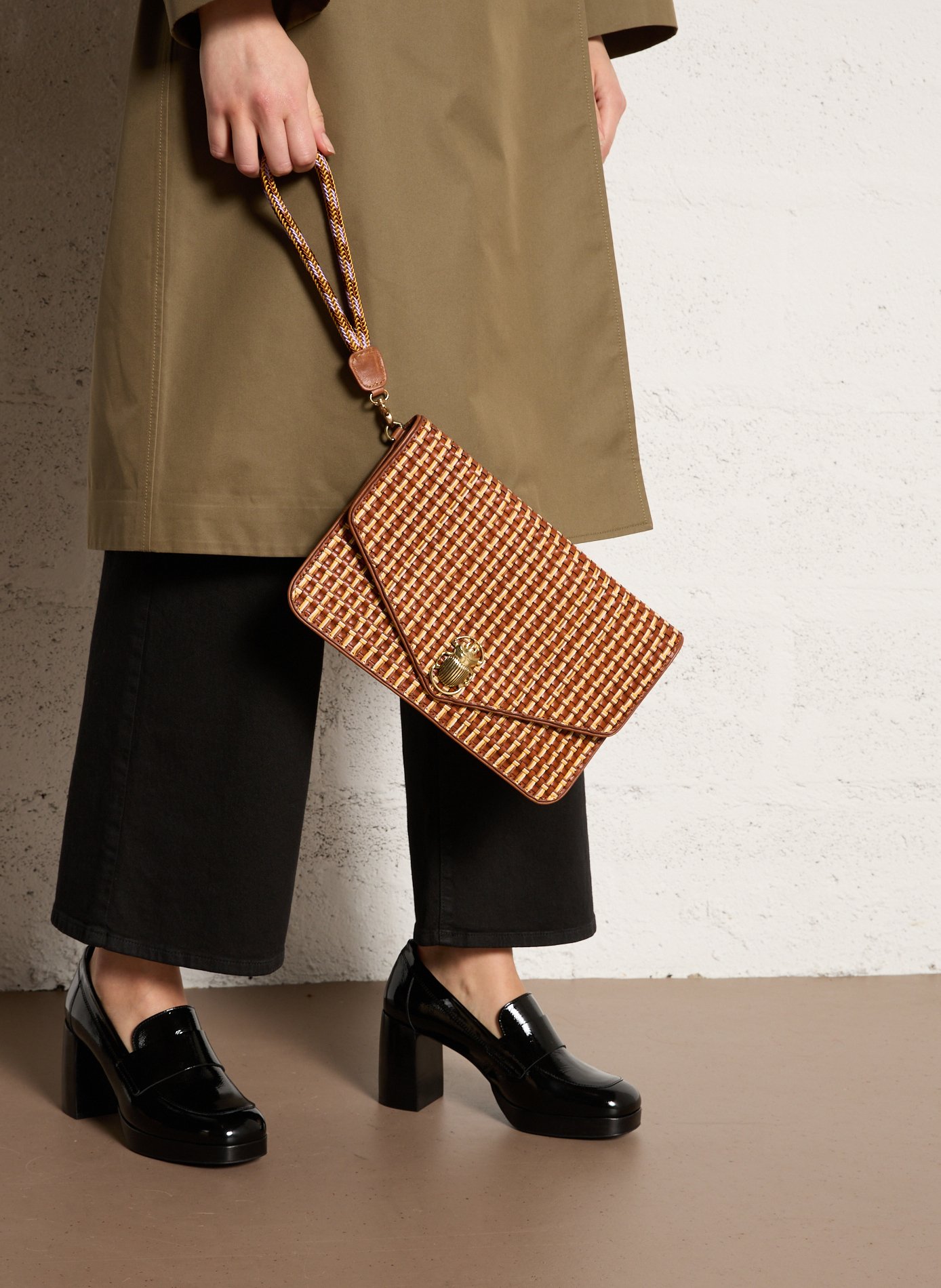 Soft leather clutch CLARIS VIROT Brown