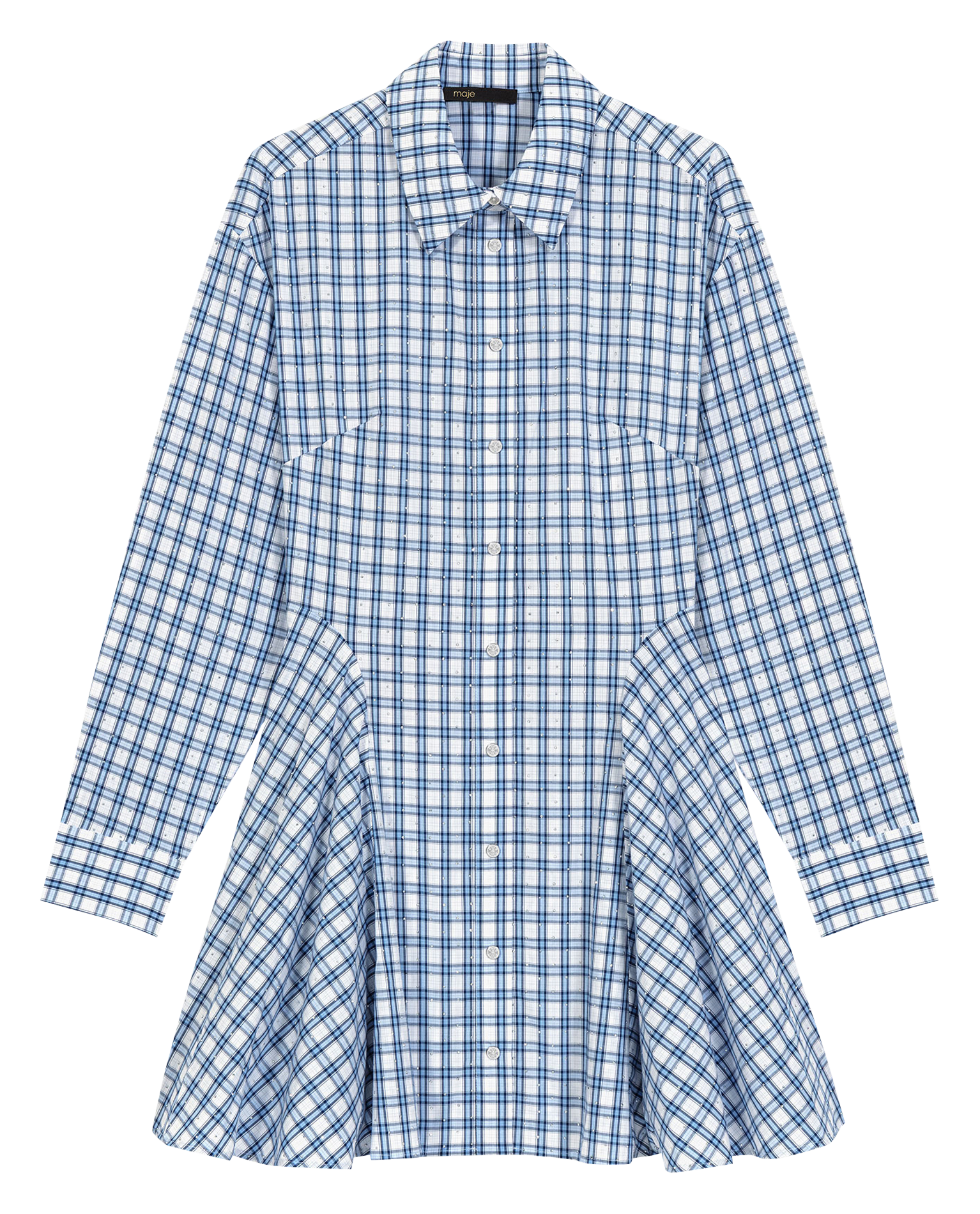 Robe courte à carreaux  MAJE Bleu