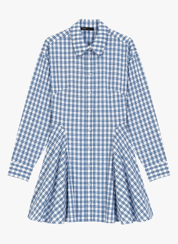Checky checked midi dress Blue Maje - Women | Place des Tendances Checky checked midi dress Blue Maje - Women | Place des Tendances