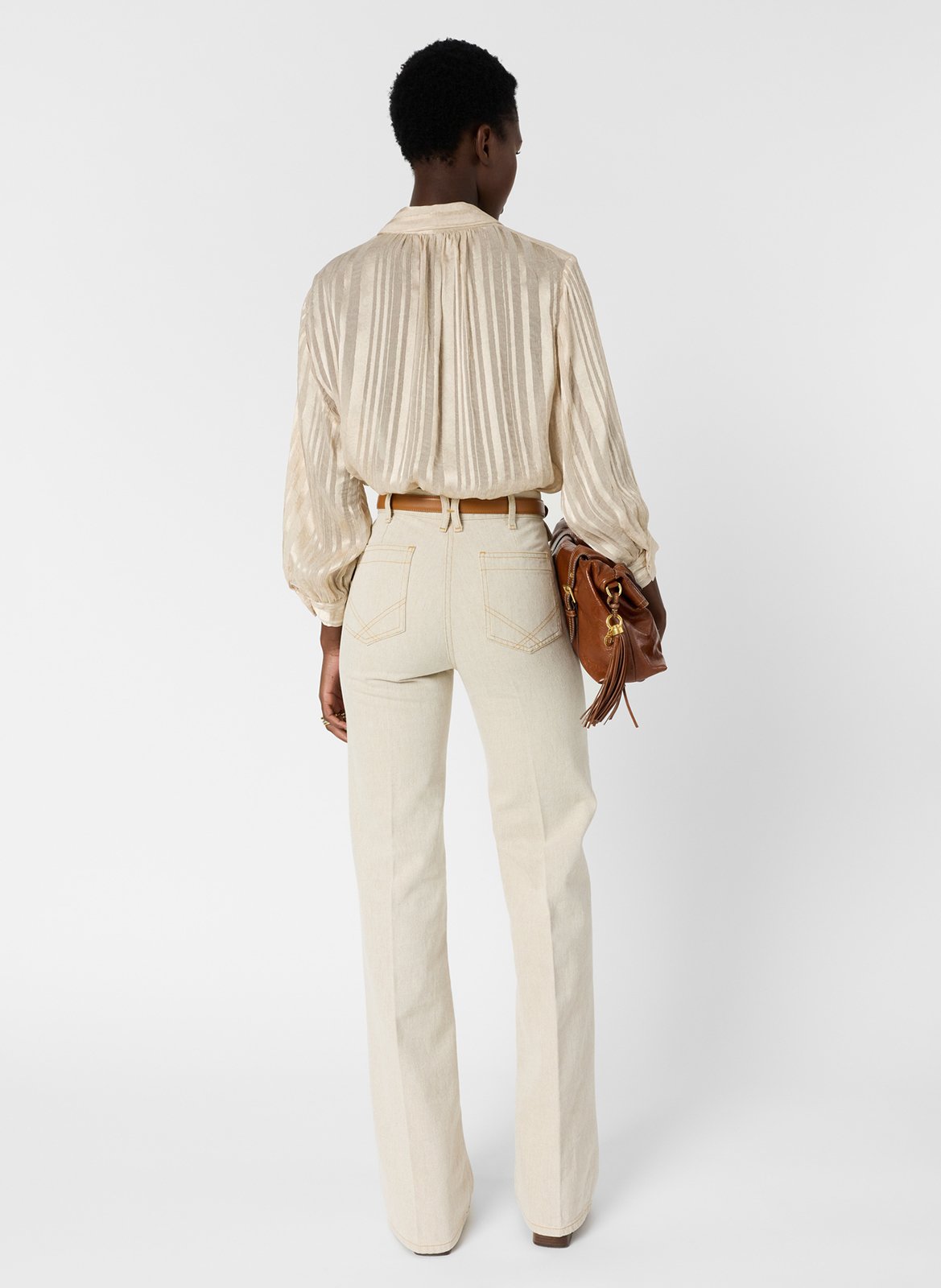 Straight Fluid Striped Shirt GERARD DAREL Beige