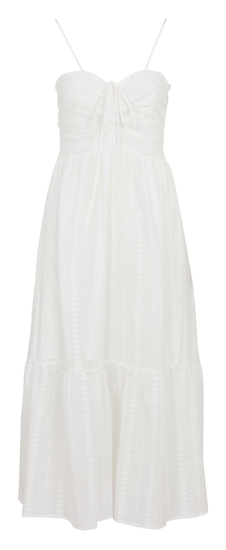Robe évasée à bretelles brodée THE KORNER Blanc