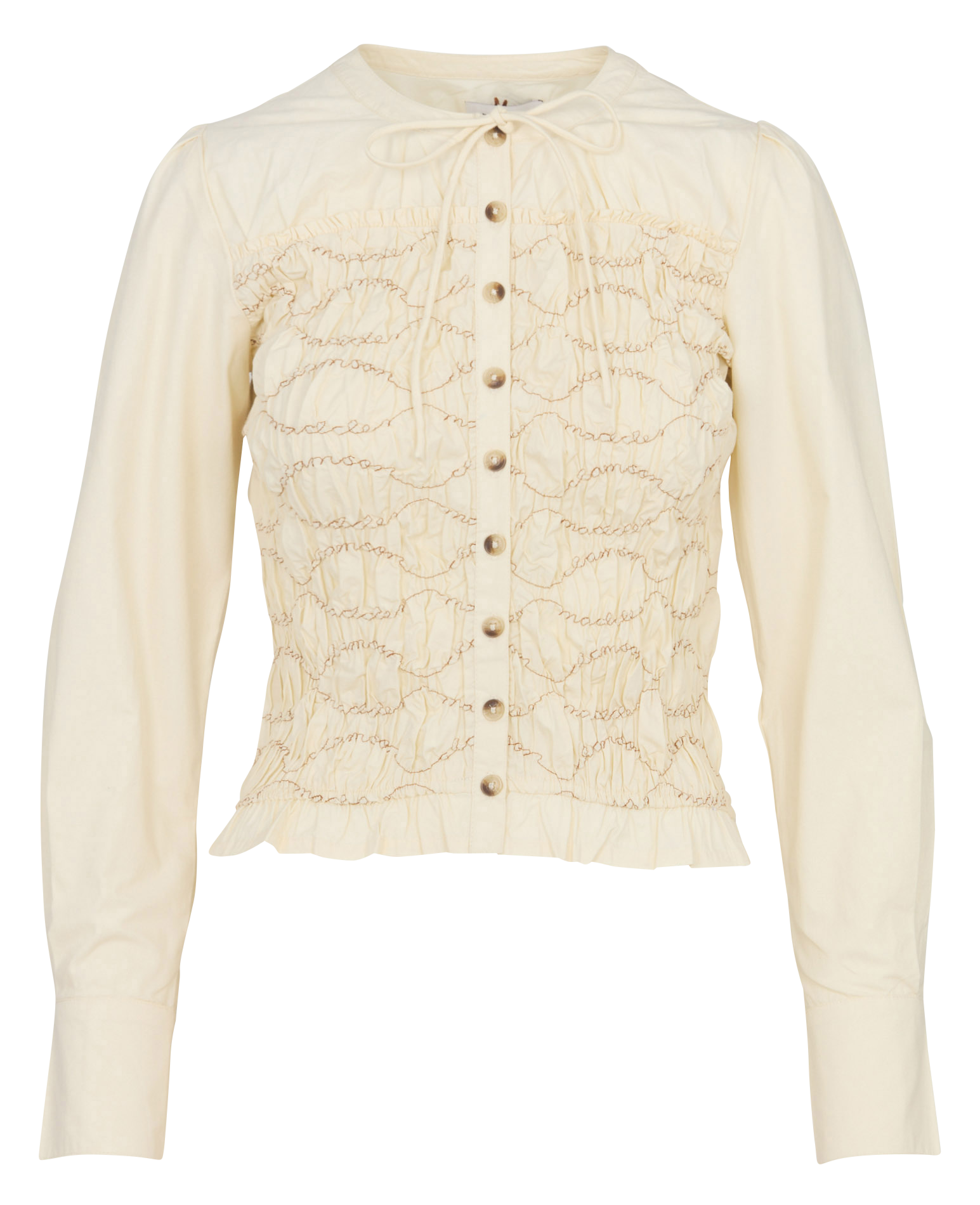 Chemise ajustée col rond en coton bio DAMSON MADDER Beige