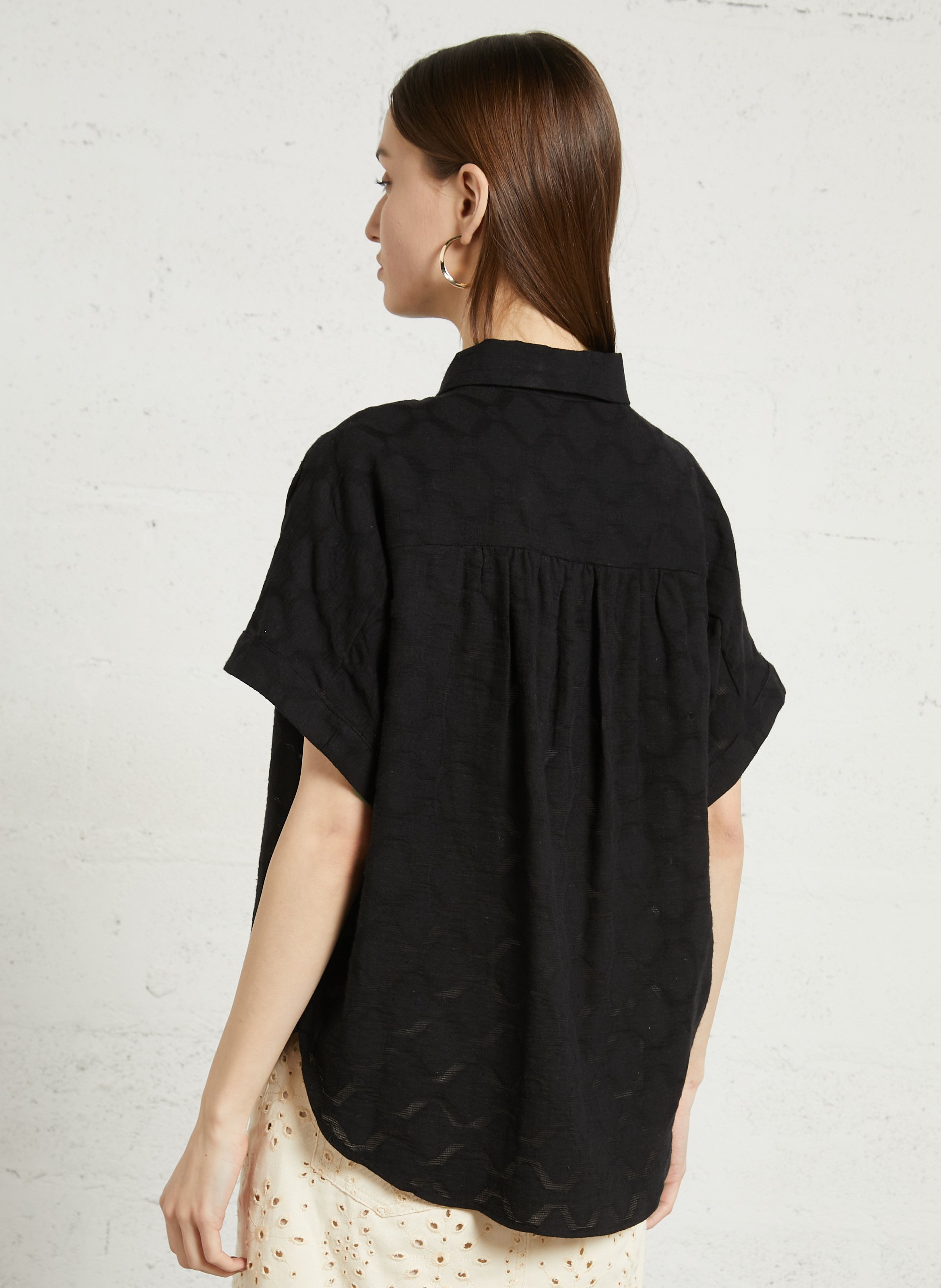 Bedrucktes Hemd mit klassischem Kragen SACRECOEUR Schwarz