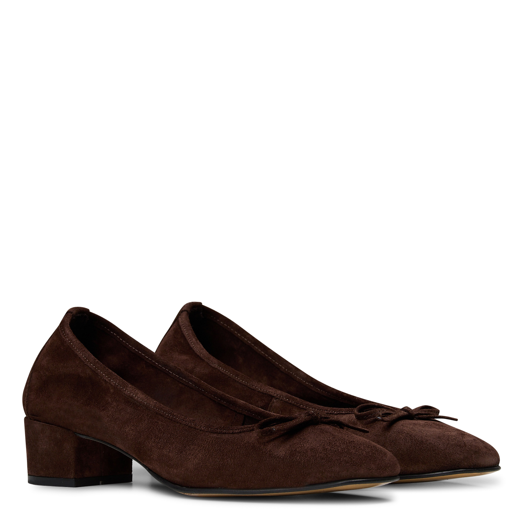 Ballerines à talons en cuir velours MELLOW YELLOW Marron
