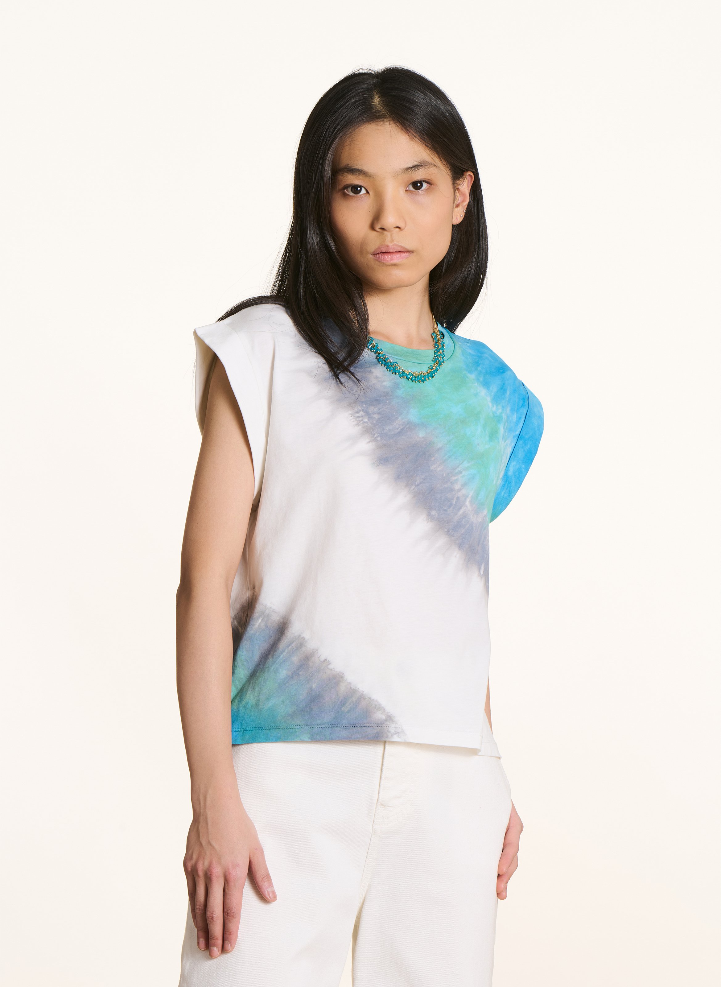 Tee-shirt droit en coton LA FEE MARABOUTEE Bleu