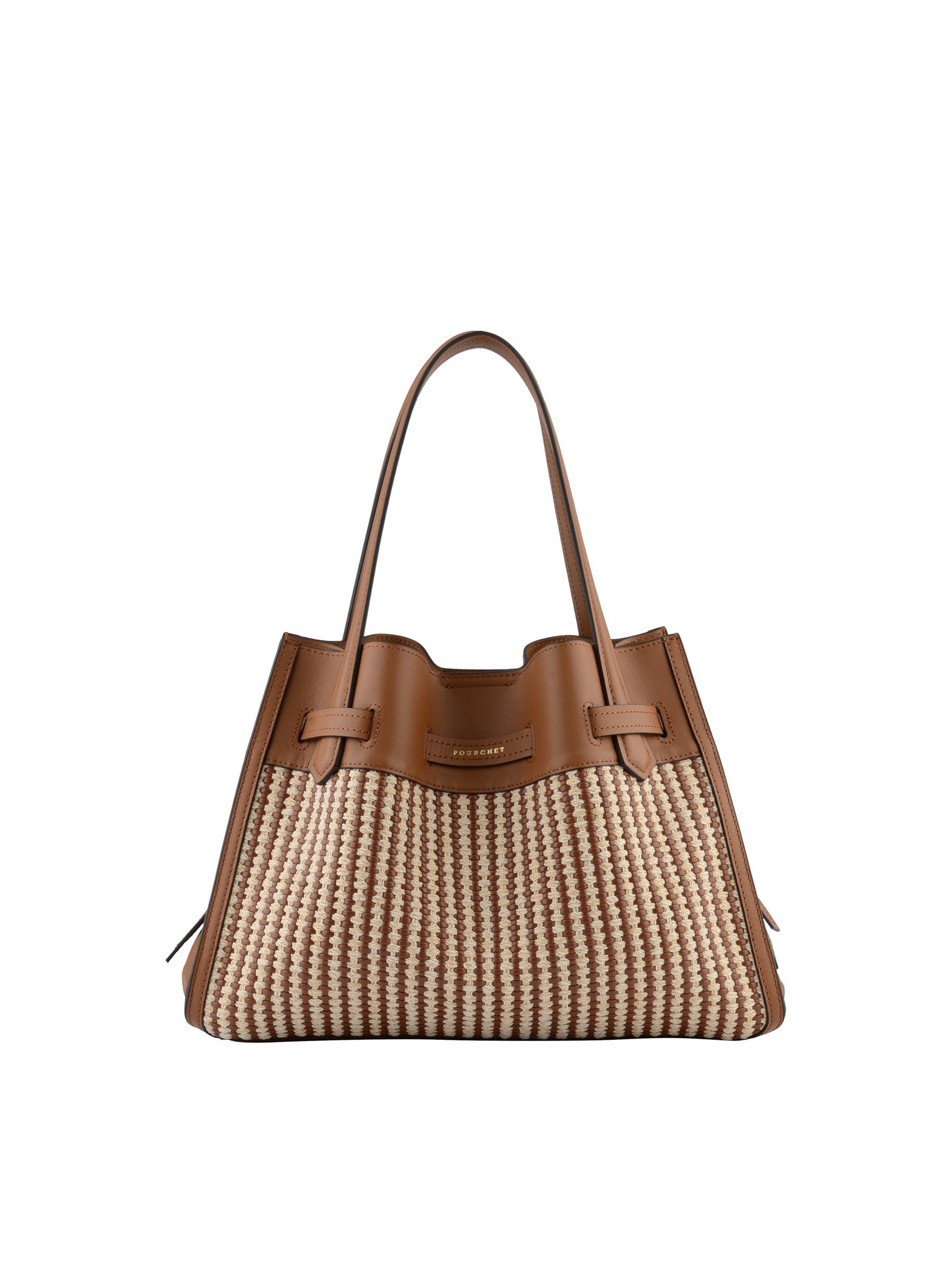 Calfskin leather handbag POURCHET