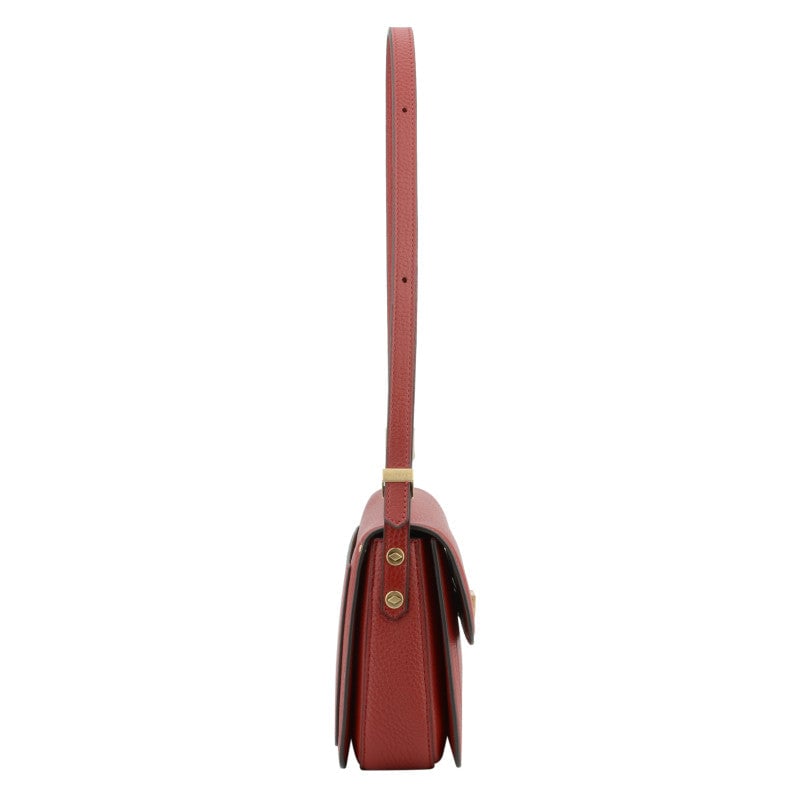 Crossbody bag in cowhide leather Red