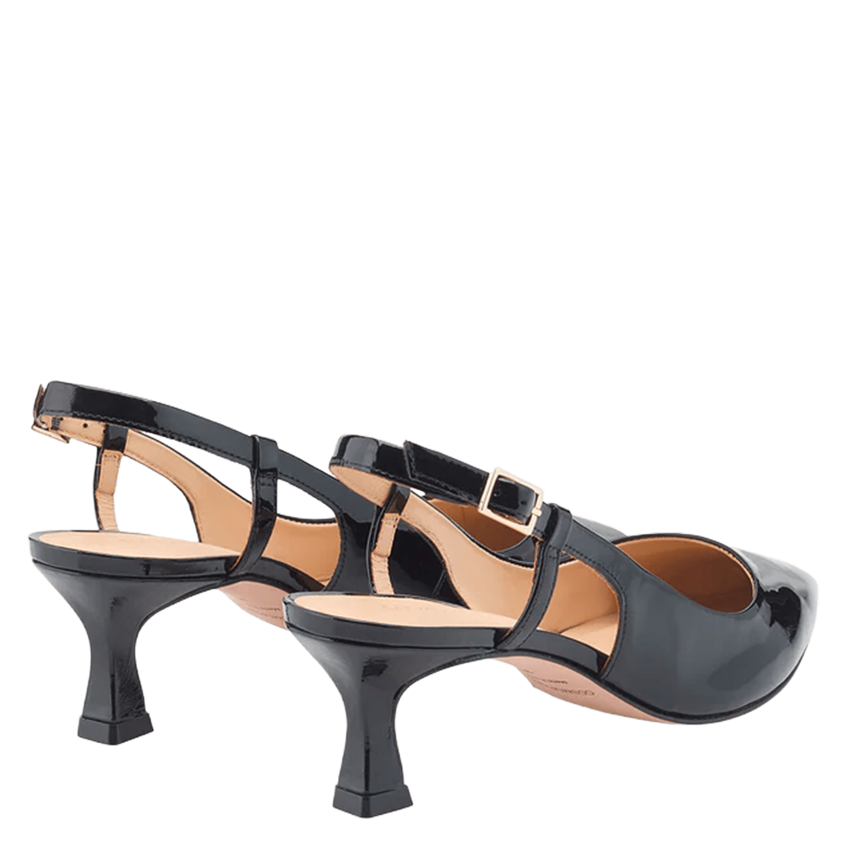 Lakleren mocassins met open achterkant COSMOPARIS Zwart