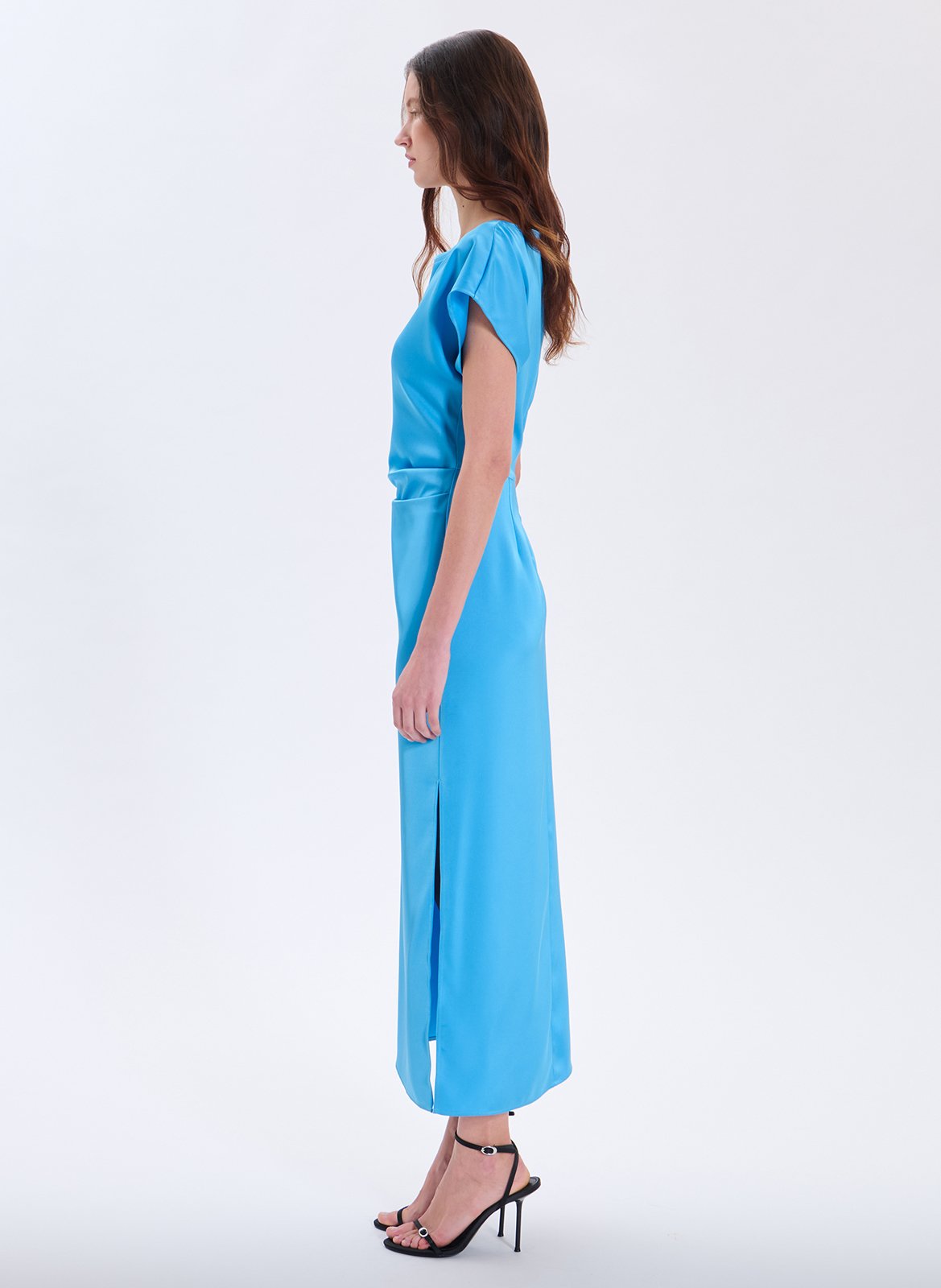 Robe longue col bateau ZAPA Bleu