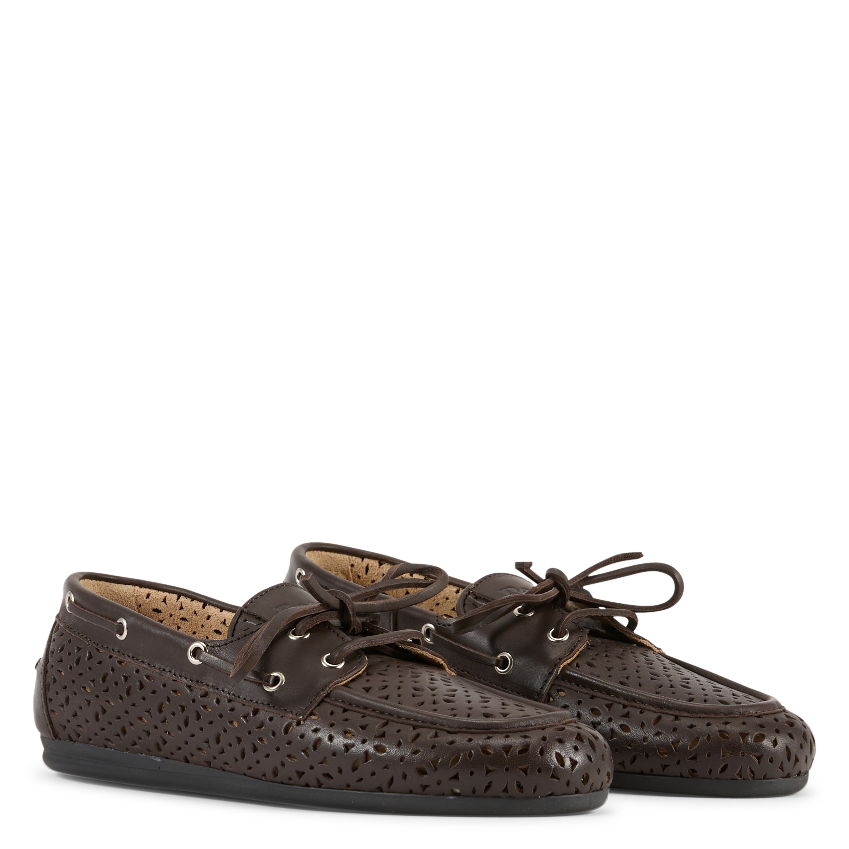 Leather deck shoes POSA Brown