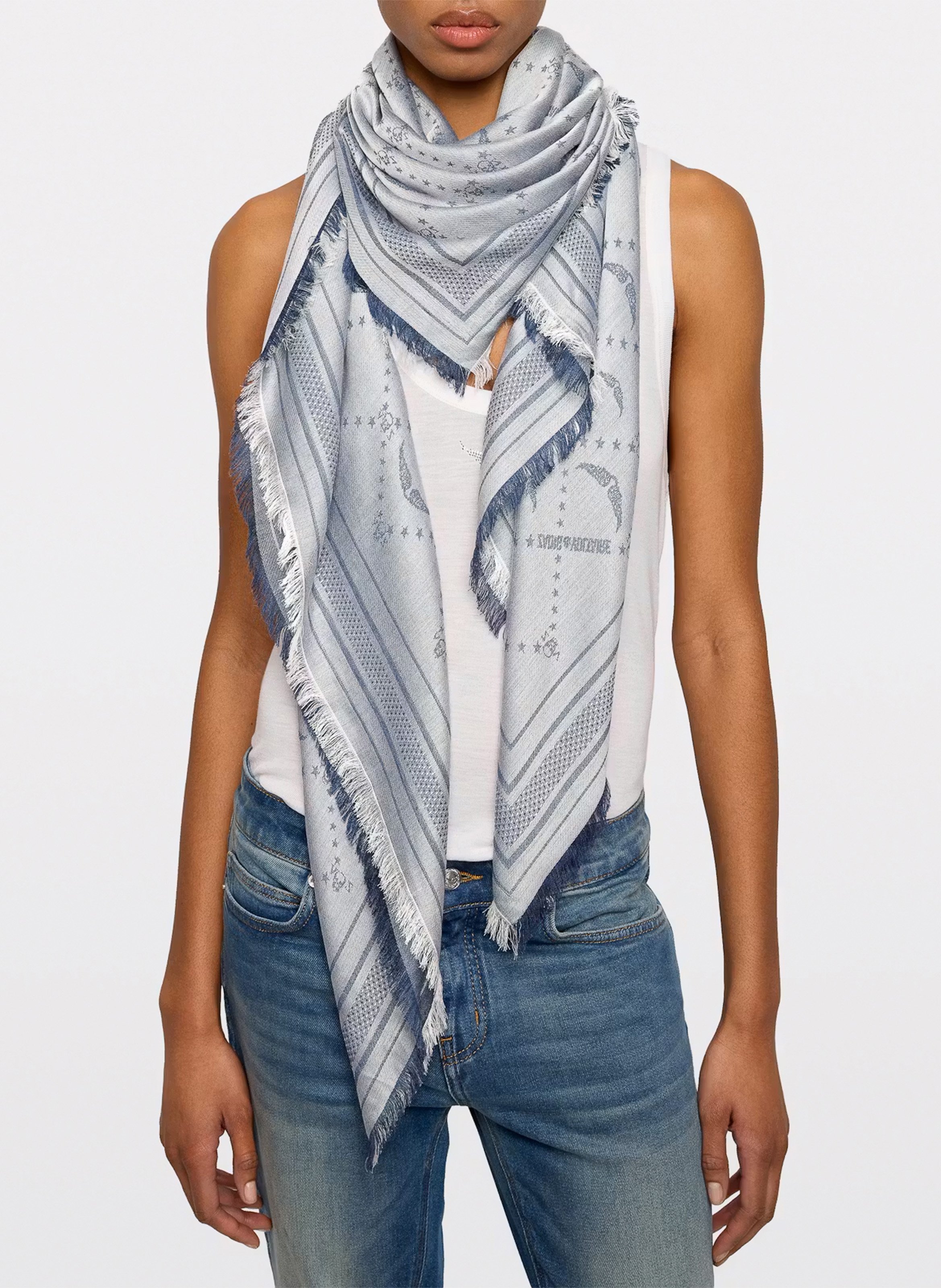 Bedrucktes Jacquard-Tuch ZADIG&VOLTAIRE Blau