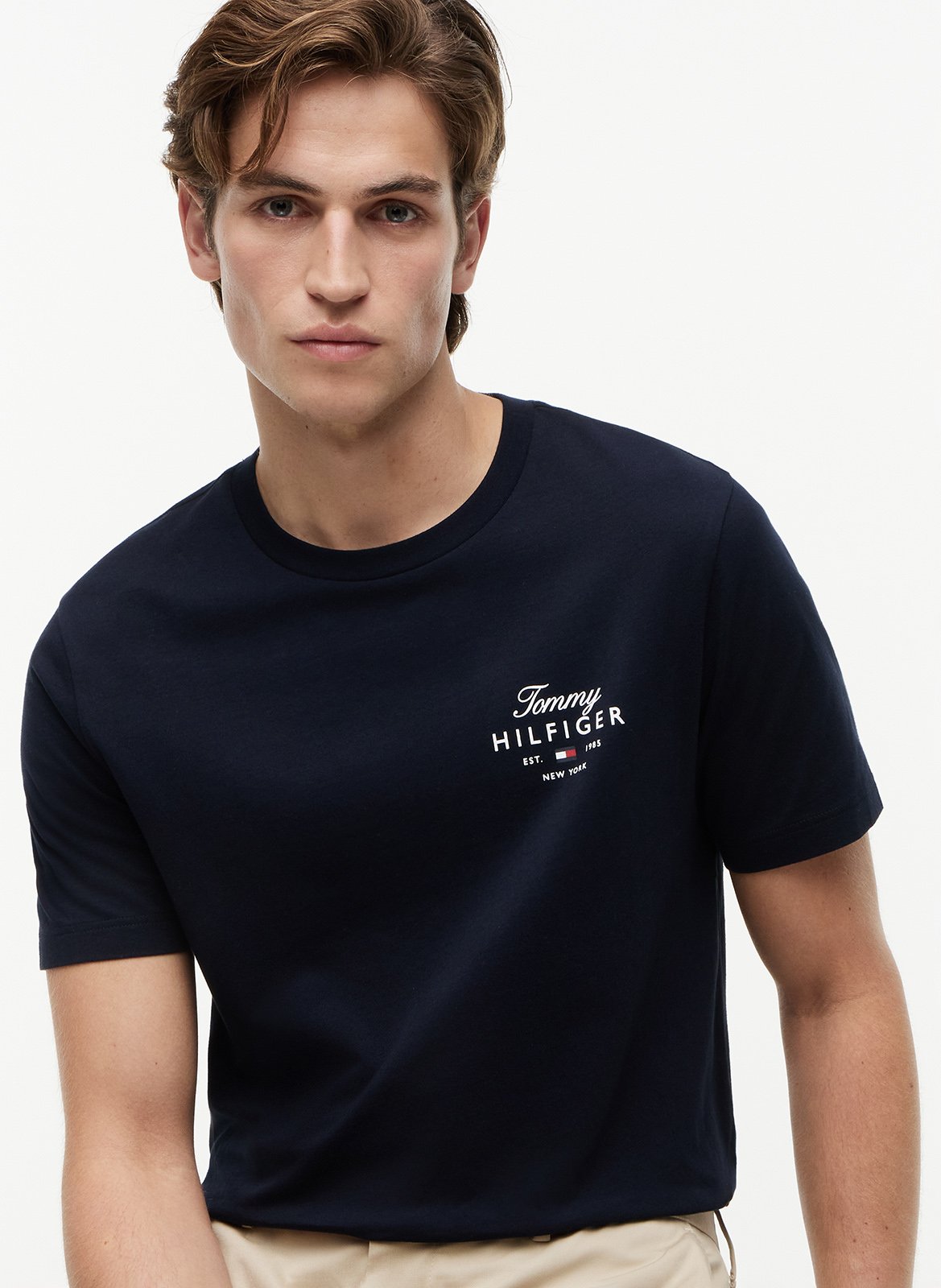 Baumwoll-Pullover mit Rundhalsausschnitt TOMMY HILFIGER Blau