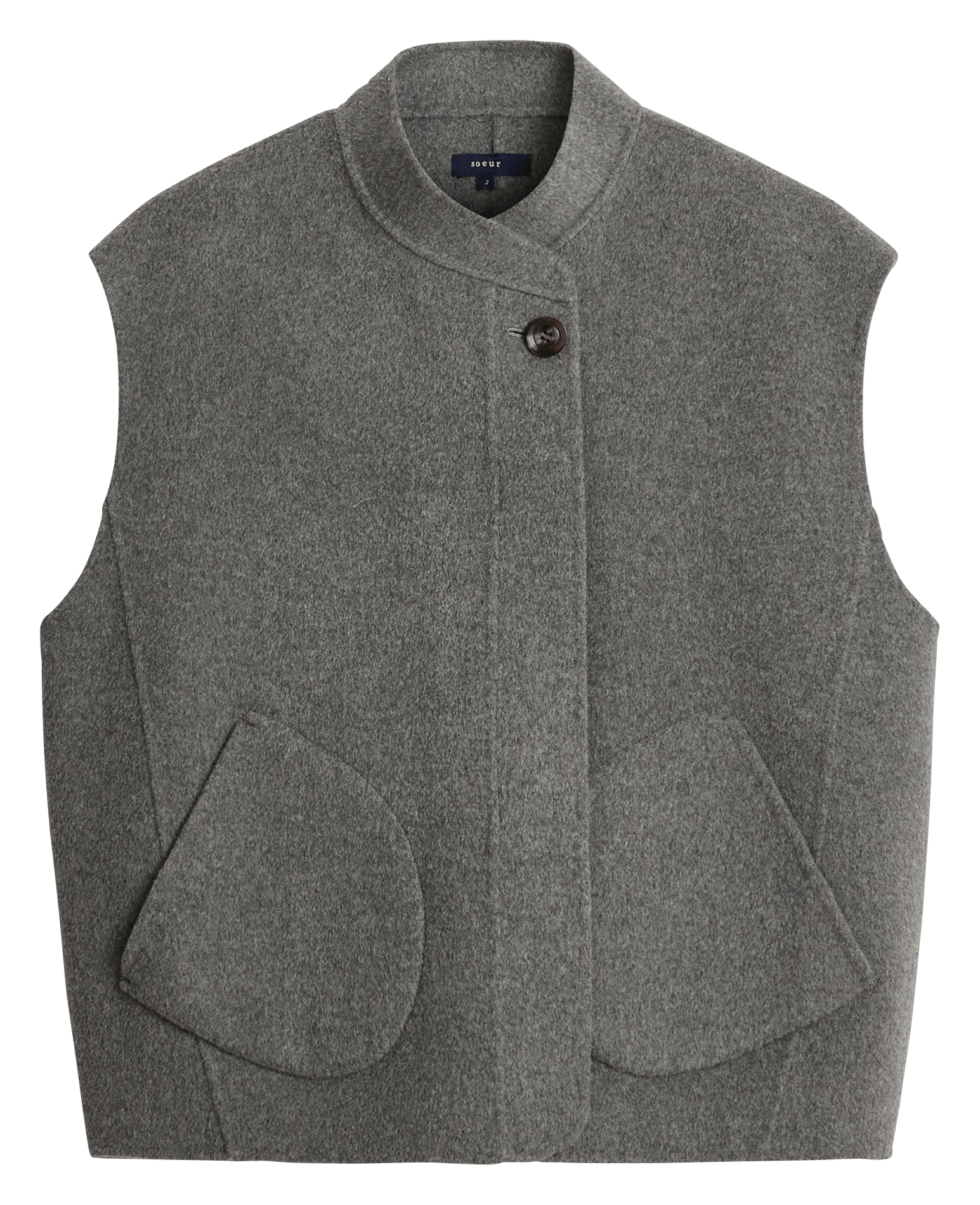 Short high-neck wool blend jacket SOEUR