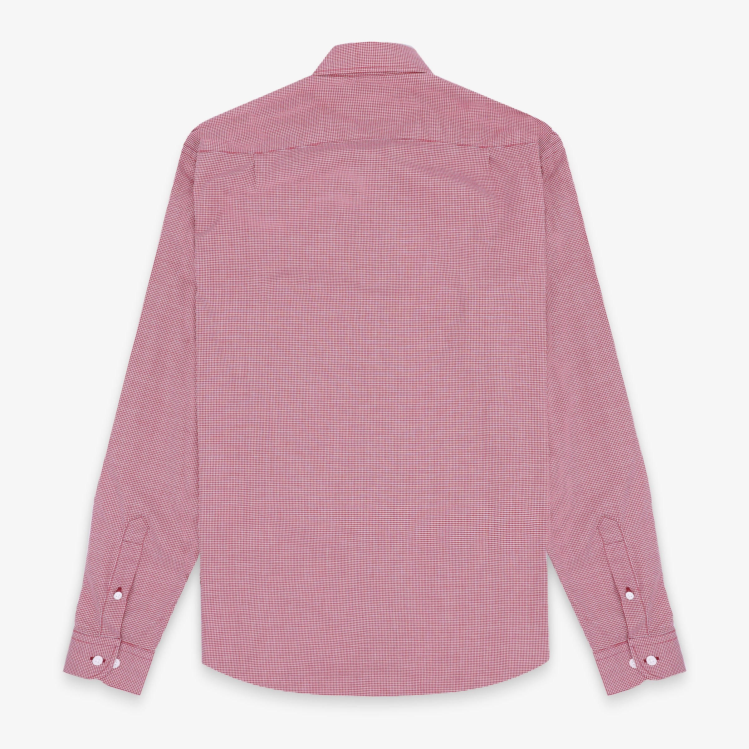 Chemise manches longues en coton à carreaux vichy blancs et rouges SERGE BLANCO Rouge