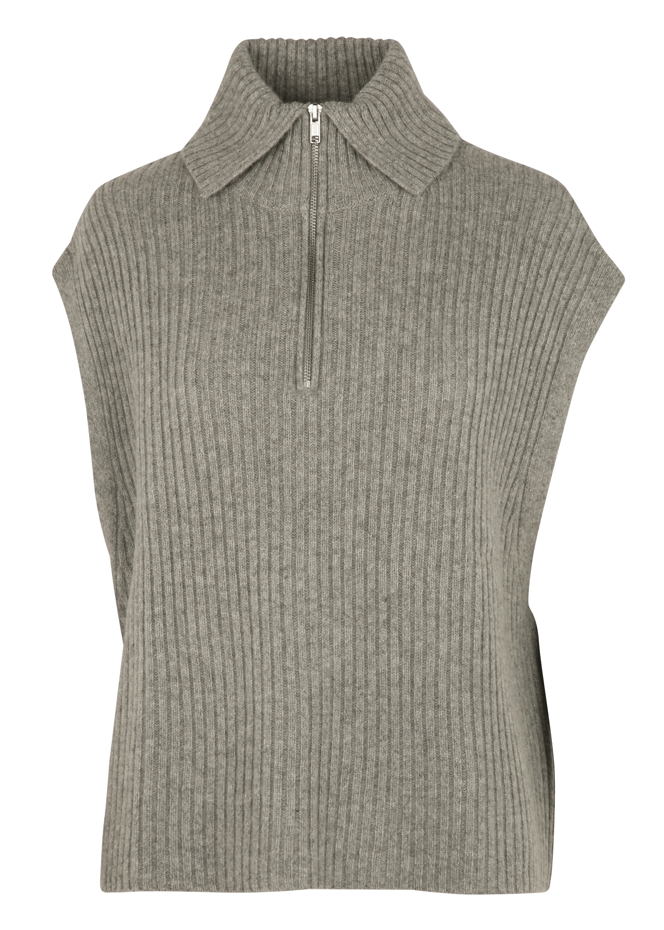 Wool-blend straight-cut sweater with Peter Pan collar BELLEROSE Grey