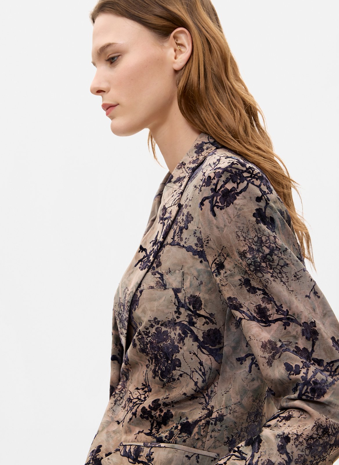 Veste col tailleur imprimée DESIGUAL Noir