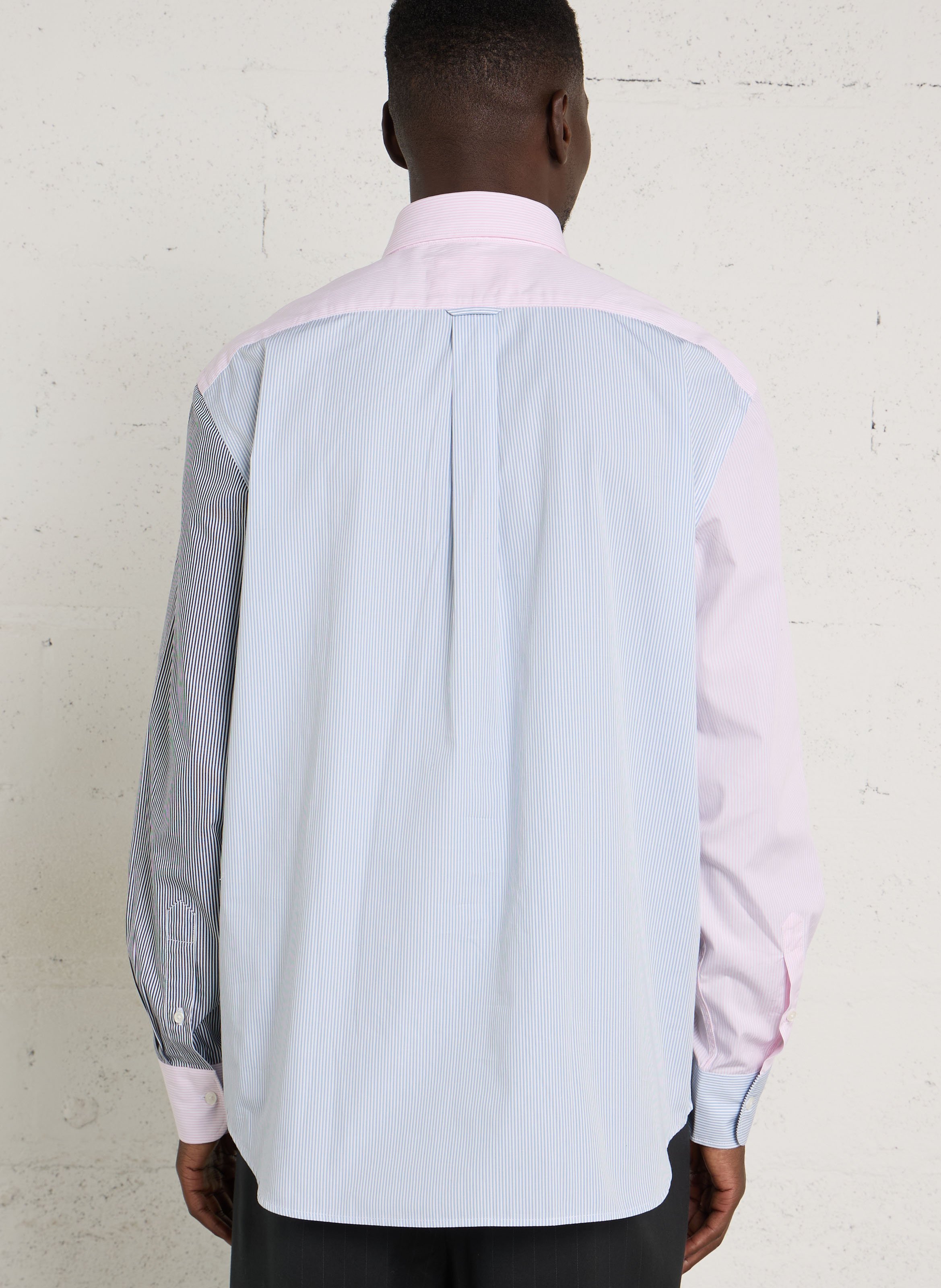 Gerade geschnittenes Hemd mit Button-down-Kragen aus gestreifter Baumwolle EDEN PARK Blau