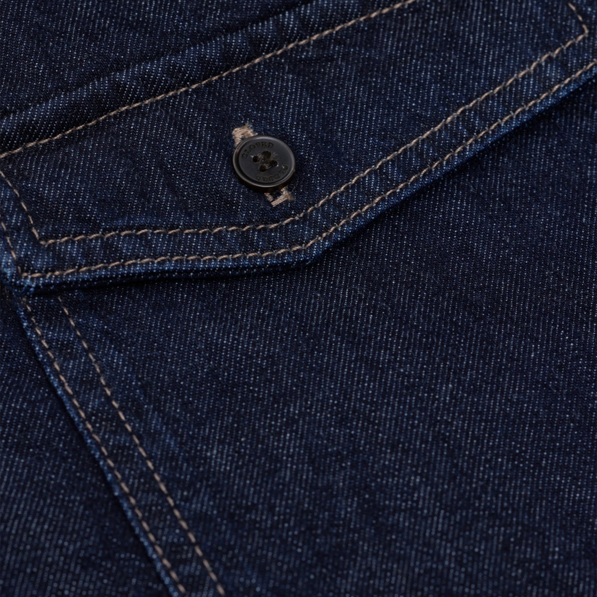Straight cotton denim shirt CLOSED Blue