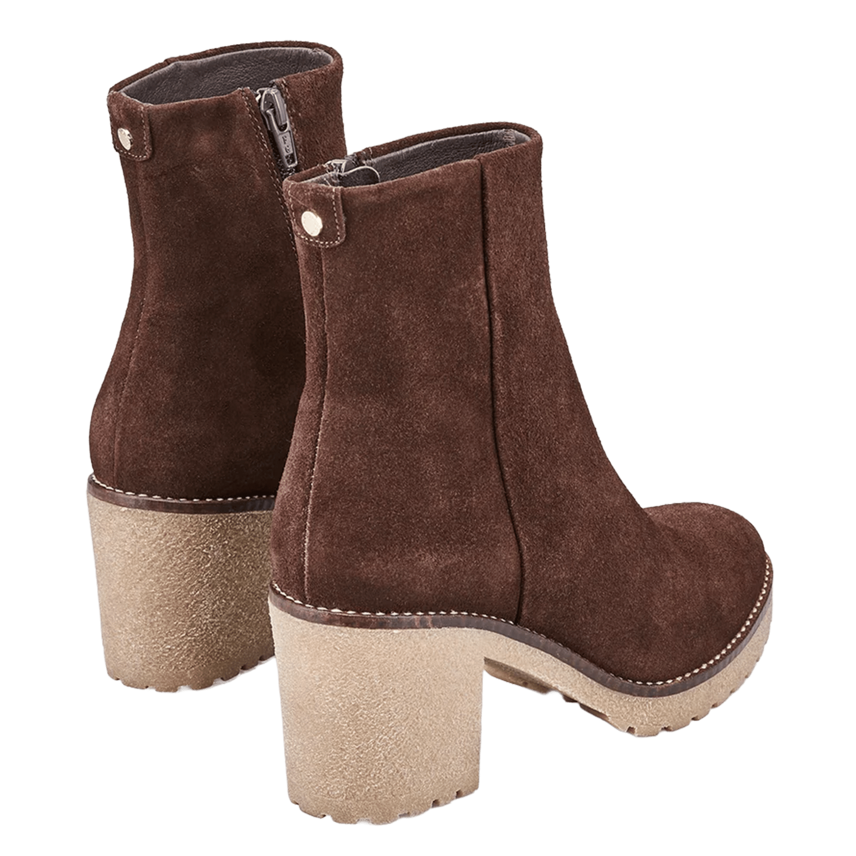 Velvet leather mid-calf boots COSMOPARIS Brown