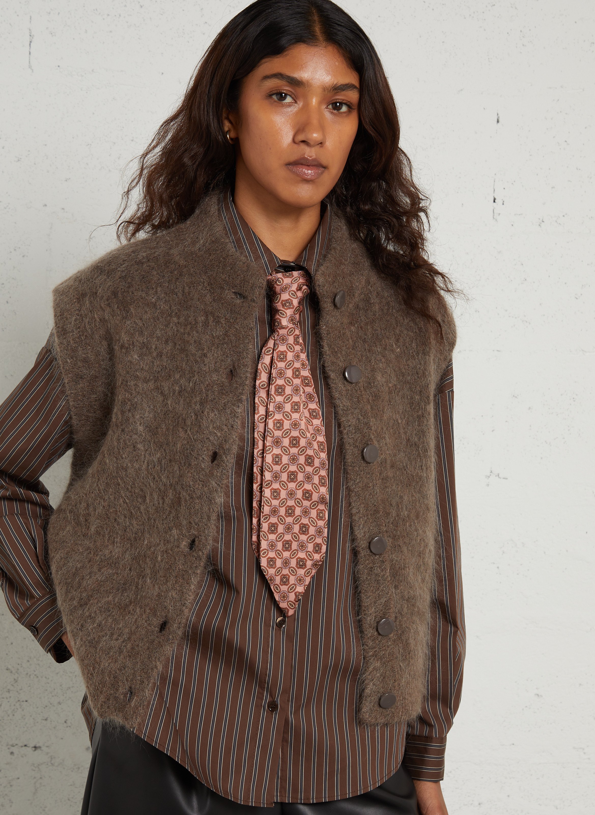 Gerade geschnittene Strickjacke aus Mohair-Mix MAISON 123
