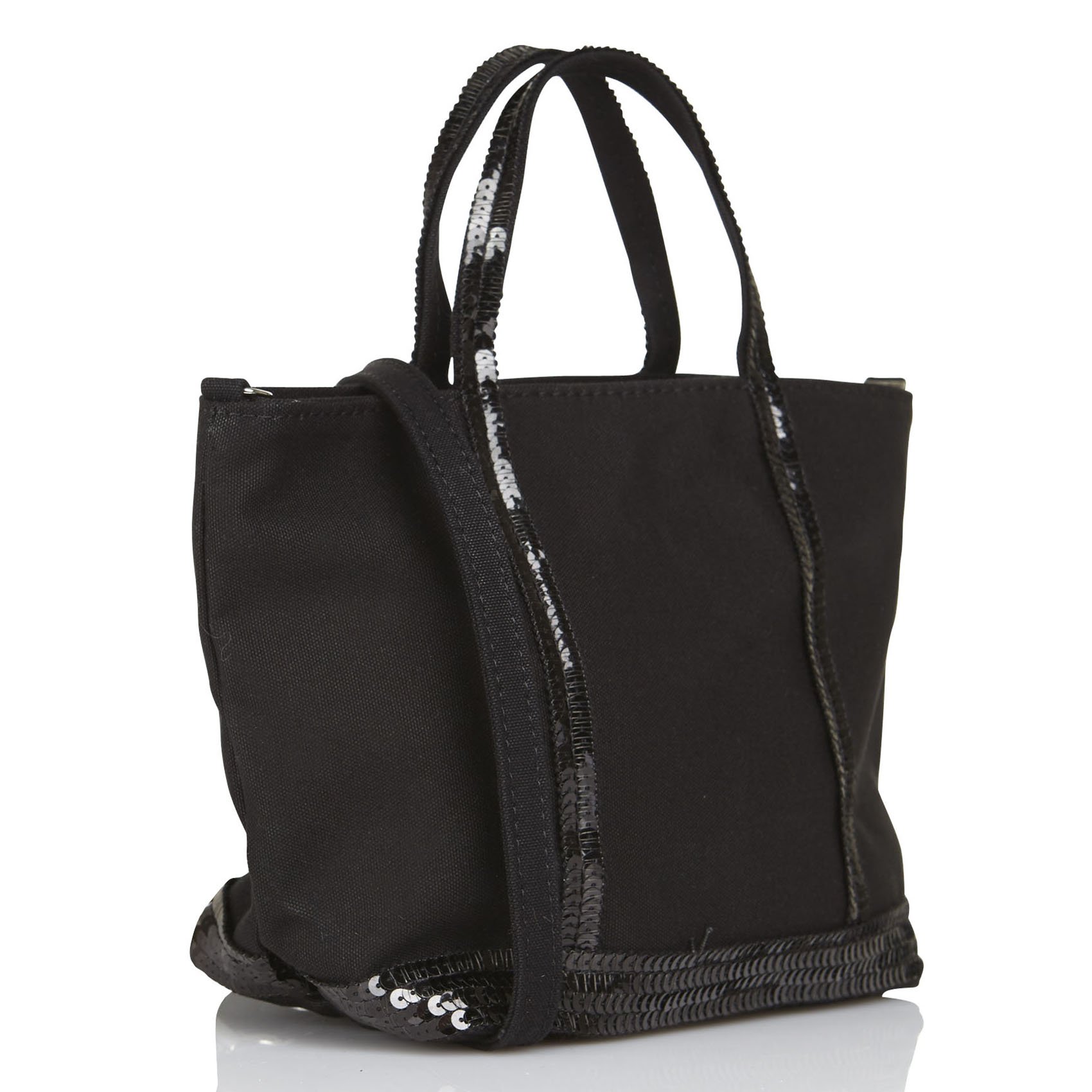 Mini cabas XS toile et sequins VANESSA BRUNO Noir