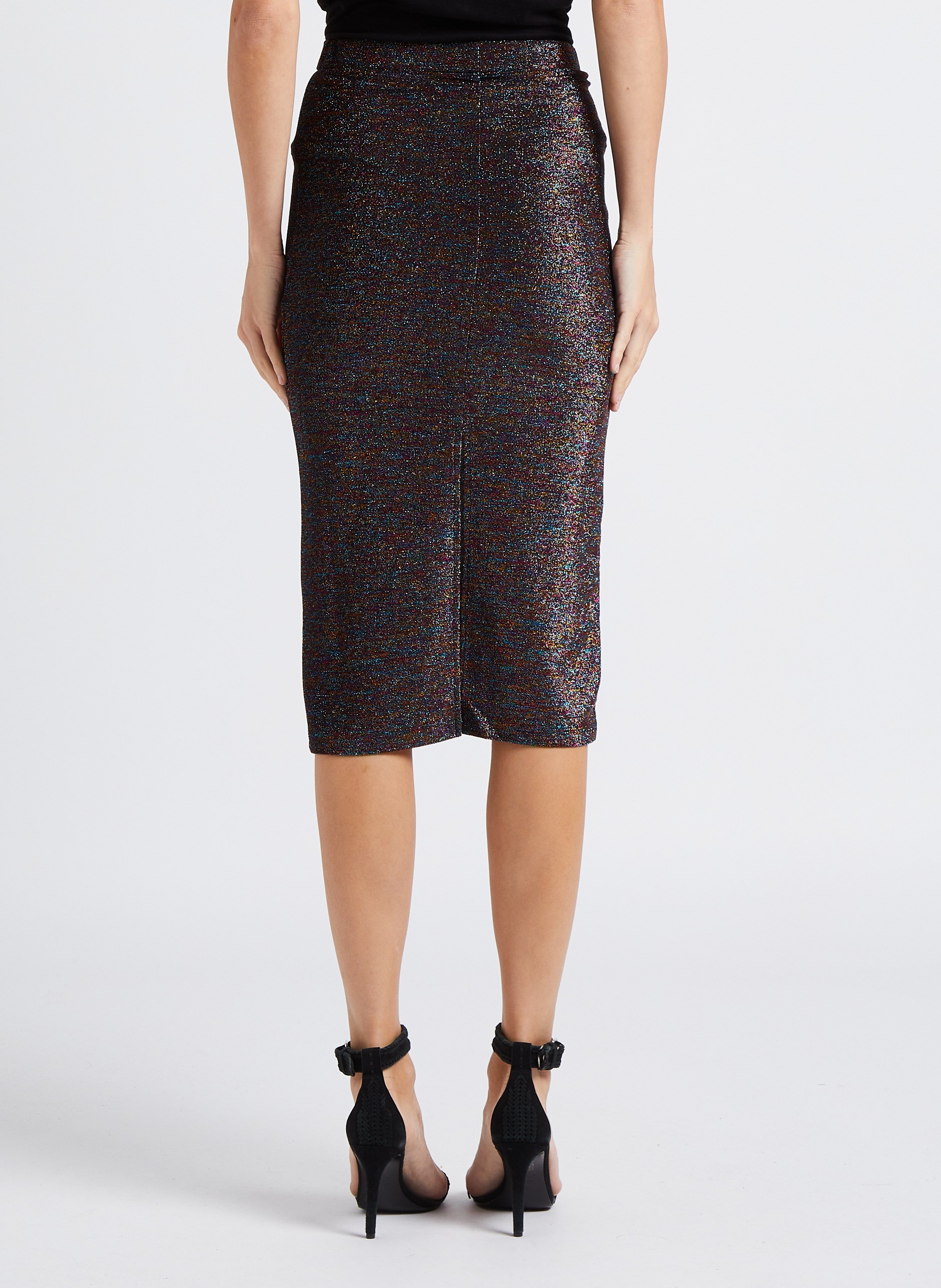 Jupe mi-longue ajustée à fente au dos KARMA KOMA Marron