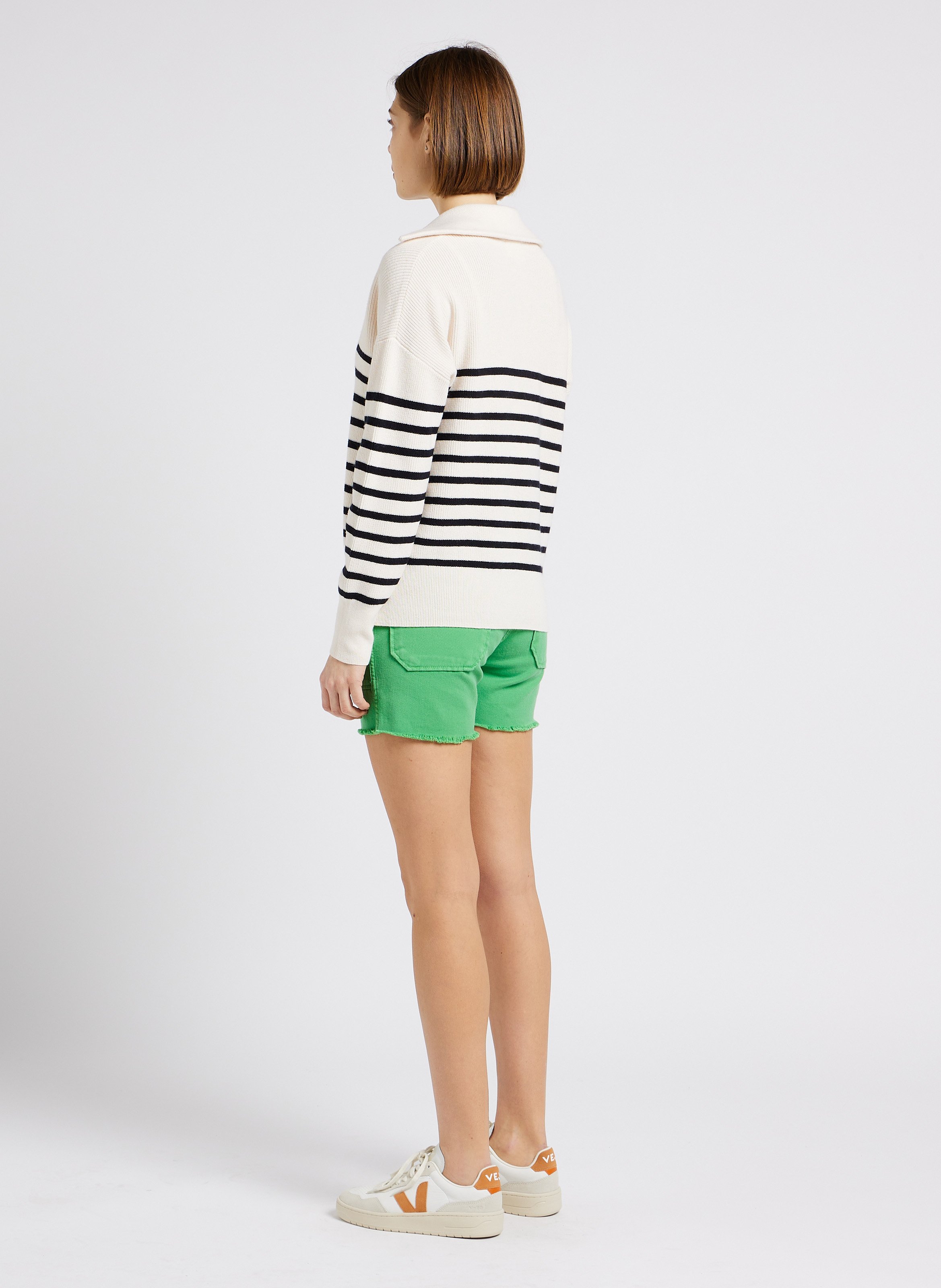 Straight-leg stretch denim shorts ACQUAVERDE Green