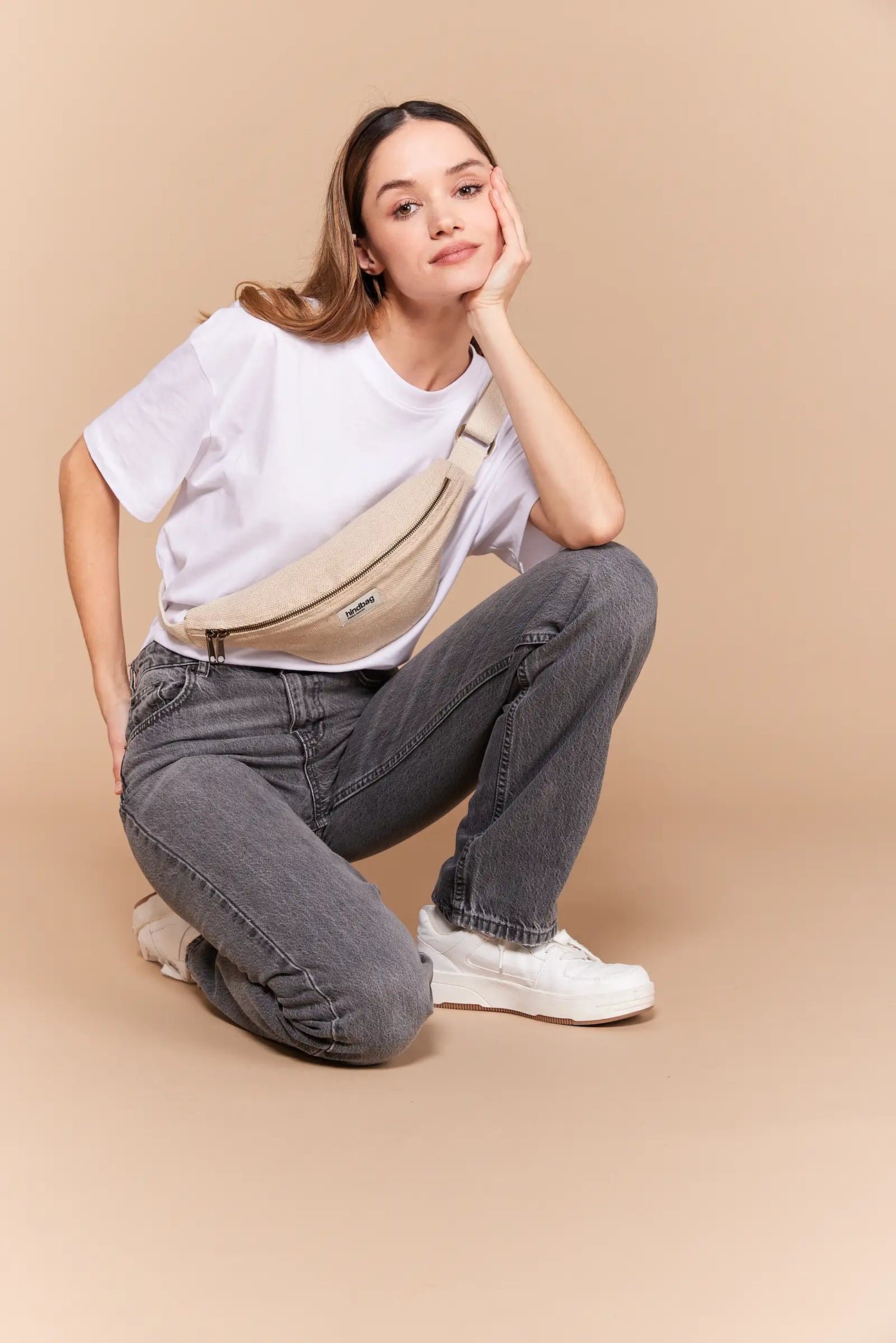 Cotton waist bag HINDBAG Beige