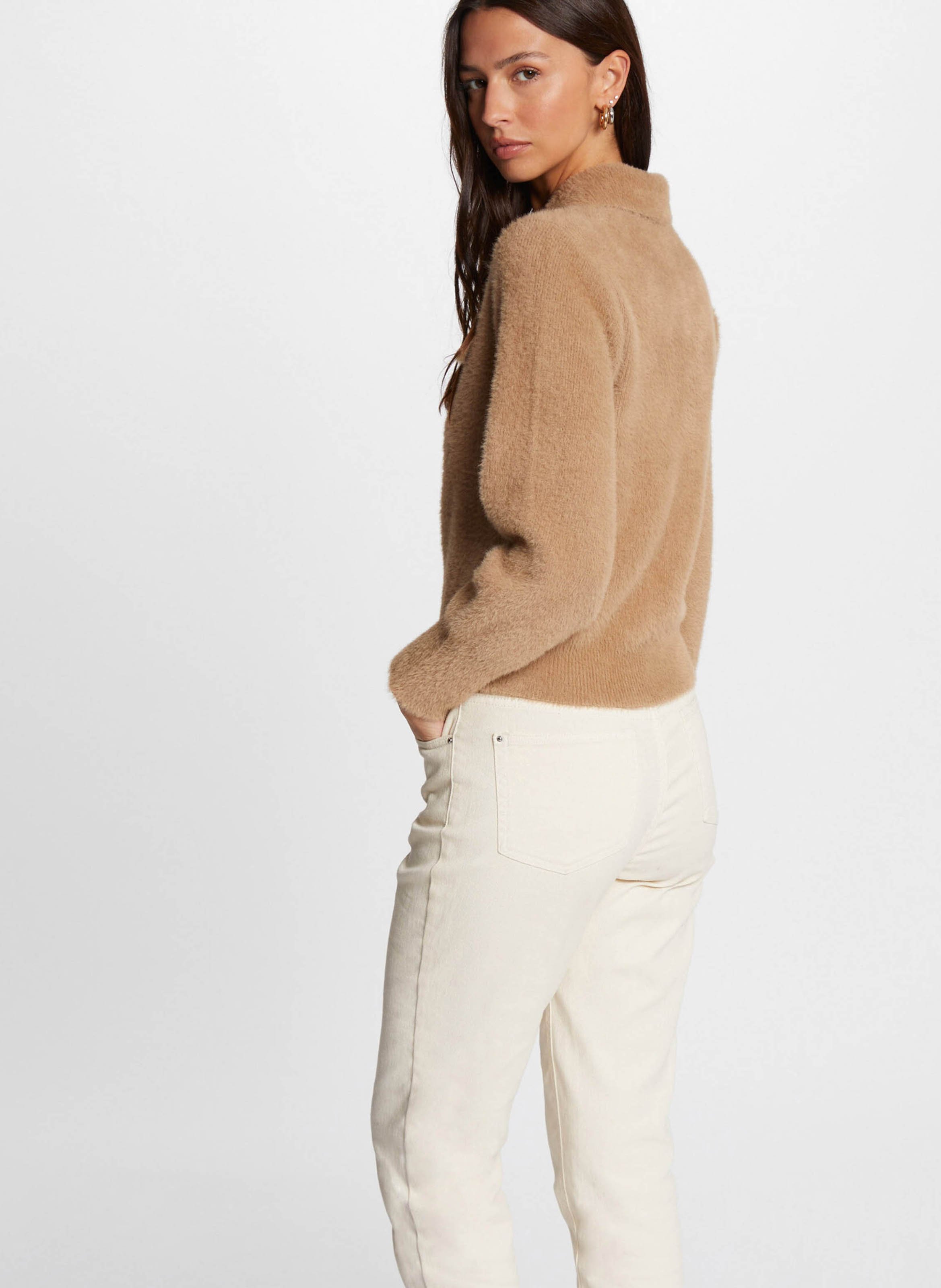 Gerade geschnittene Kunstpelz-Weste MORGAN Braun