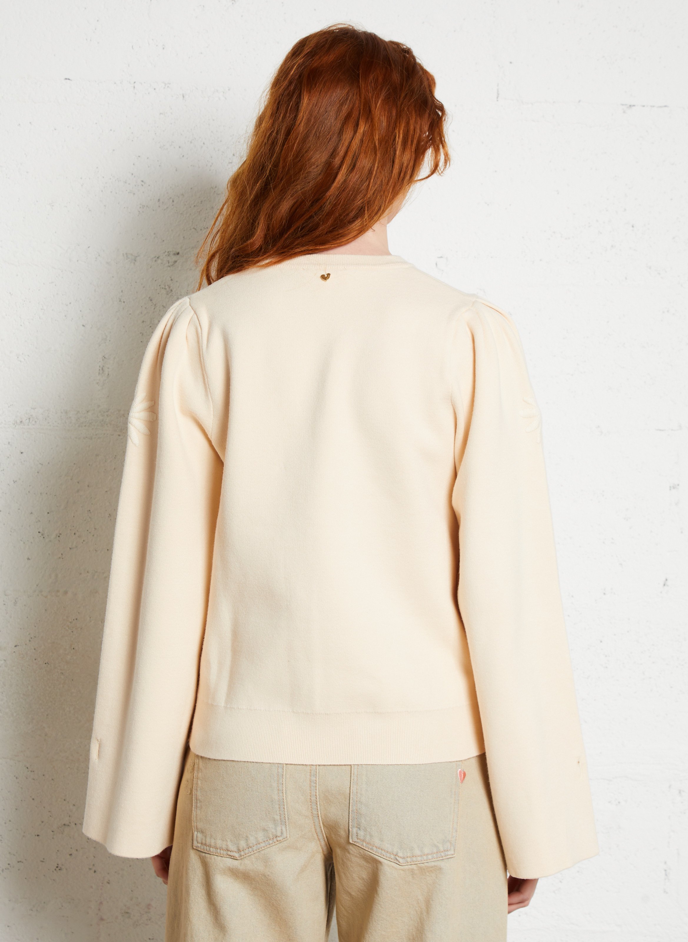 Boot-cut cotton jeans FABIENNE CHAPOT Beige