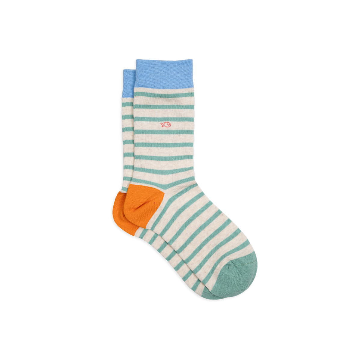 Chaussettes en coton peigné à rayures larges BILLYBELT Vert