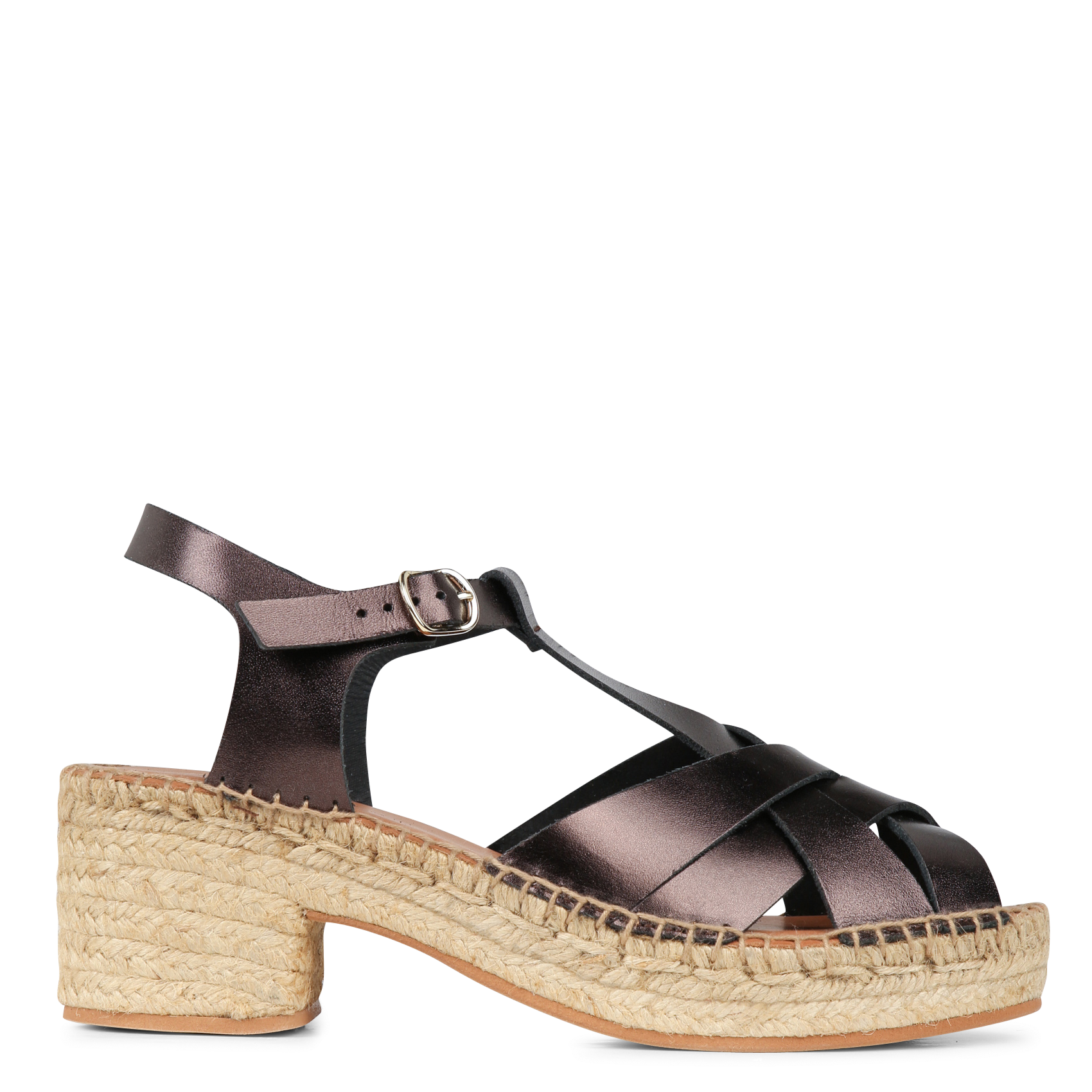 Espadrilles van leer NAGUISA Bruin
