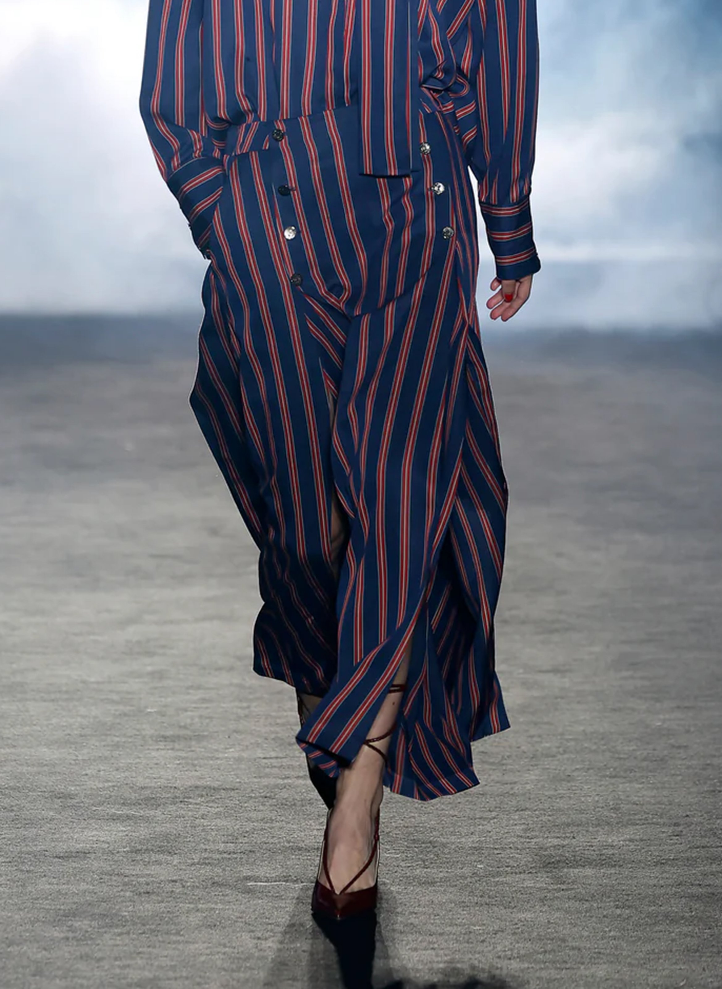 Jupe midi à rayures  THE LABEL EDITION Multicolore