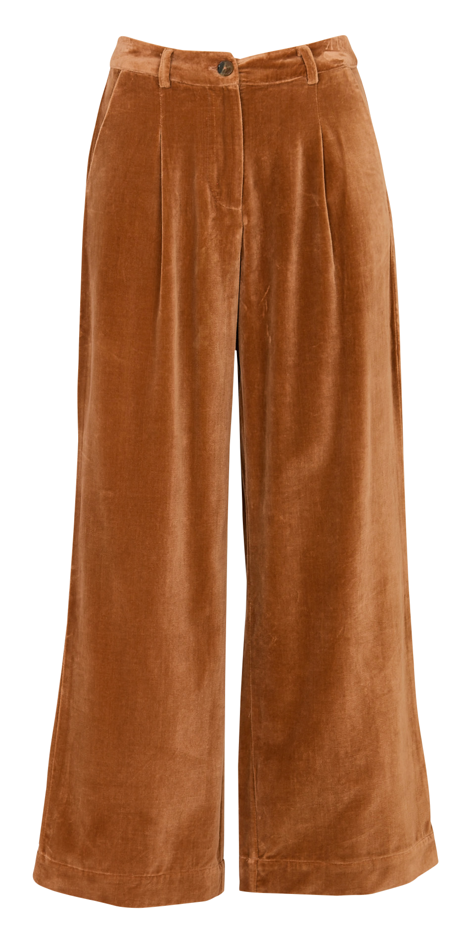 Weite Hose aus Baumwoll-Velours EMILE ET IDA Braun