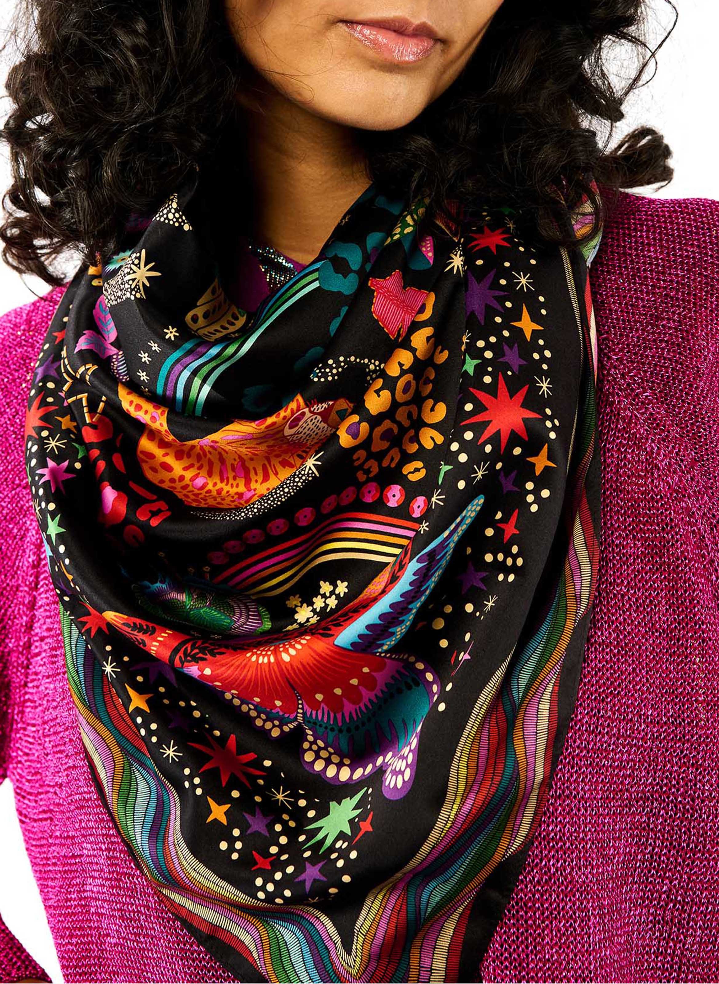 Foulard imprimé  WILD Noir