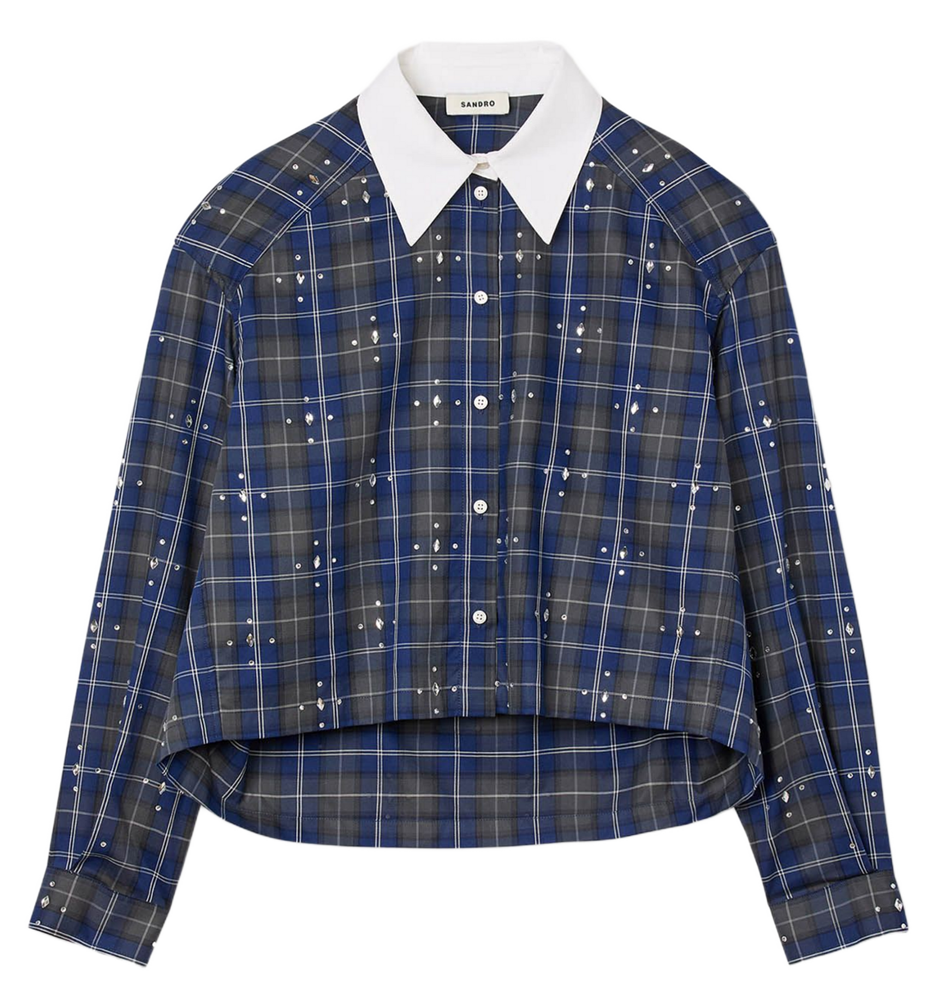 Chemise oversize en coton à carreaux SANDRO Bleu