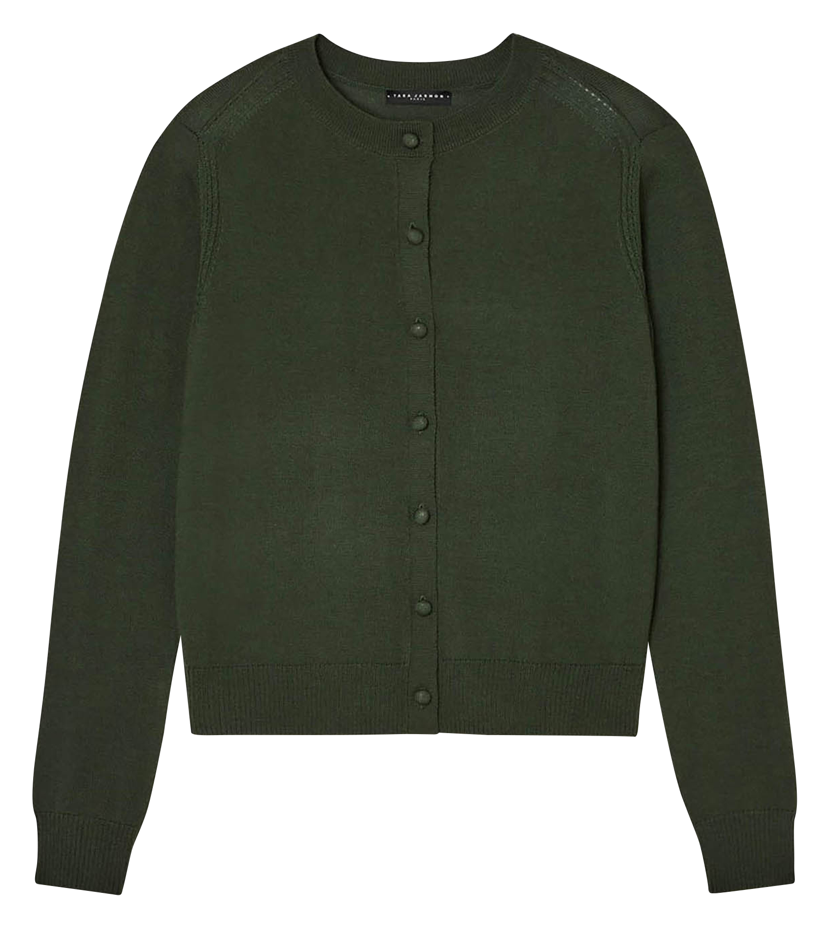 Gilet col rond en laine TARA JARMON Vert