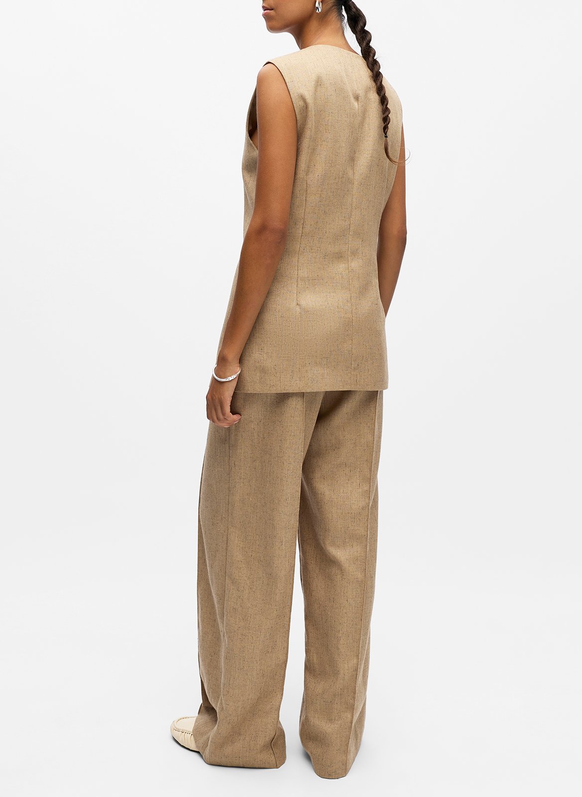 Giletje met V-hals OBJECT Bruin