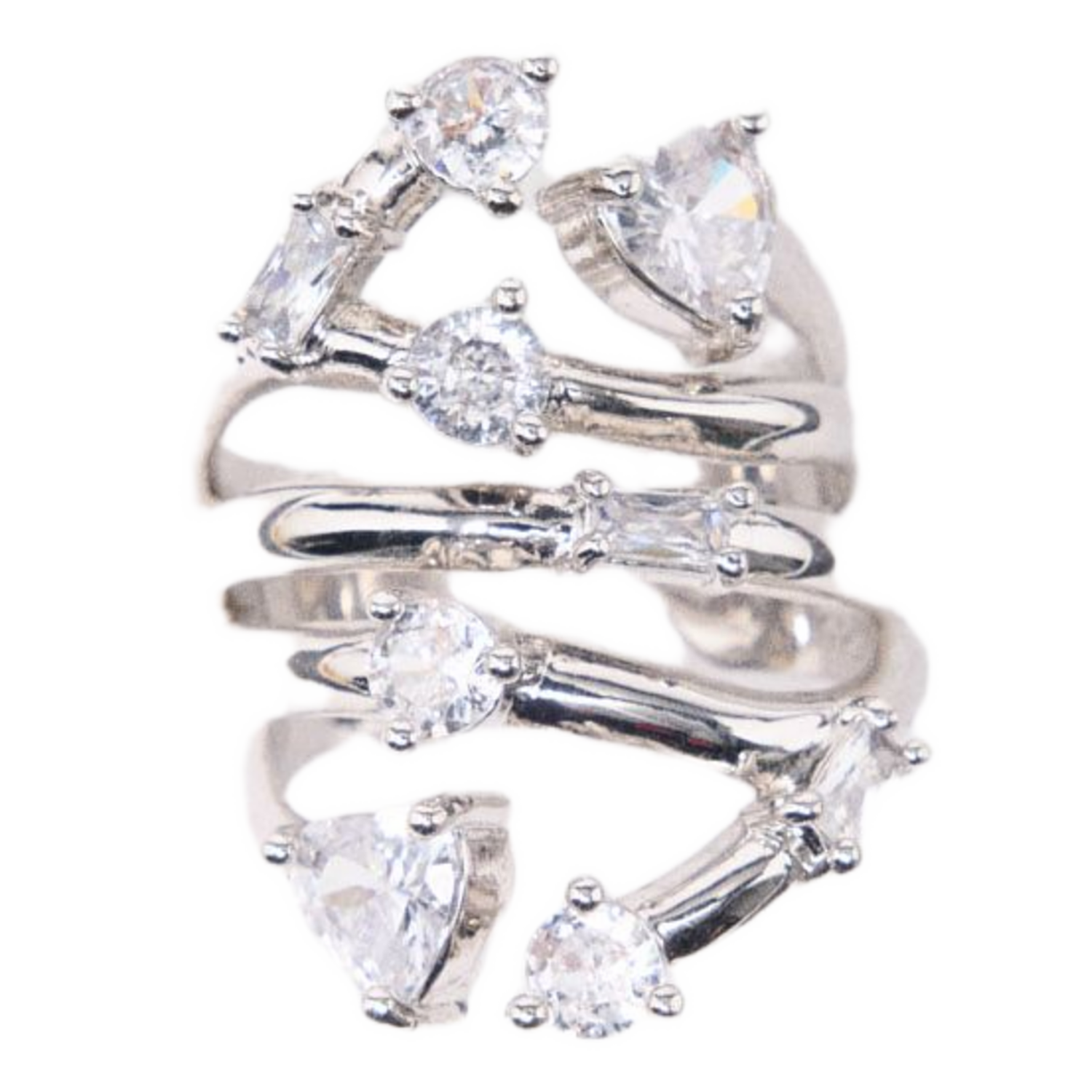 Bague à strass MAJE Argent