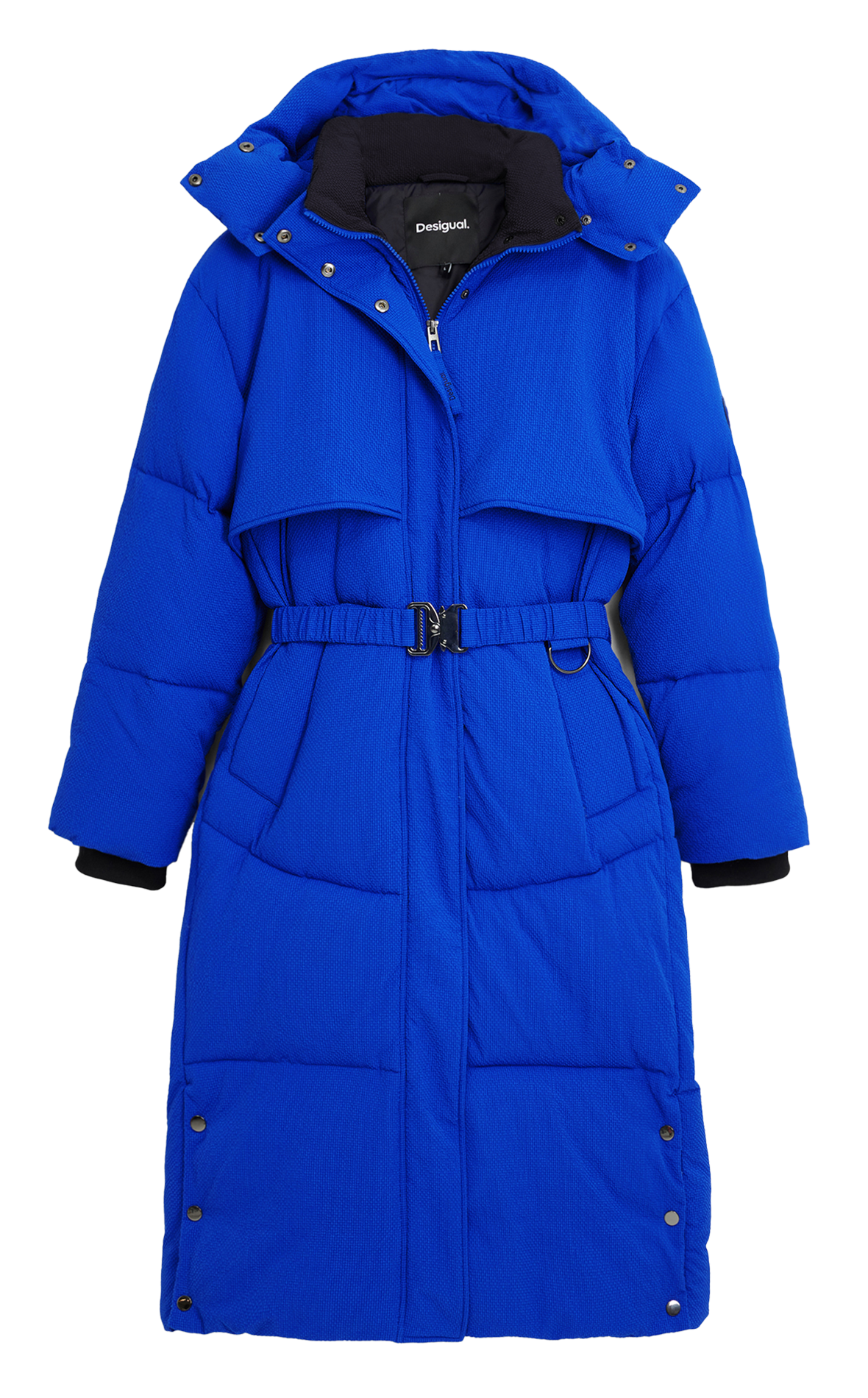 Parka doudoune ceinturée unie DESIGUAL Bleu