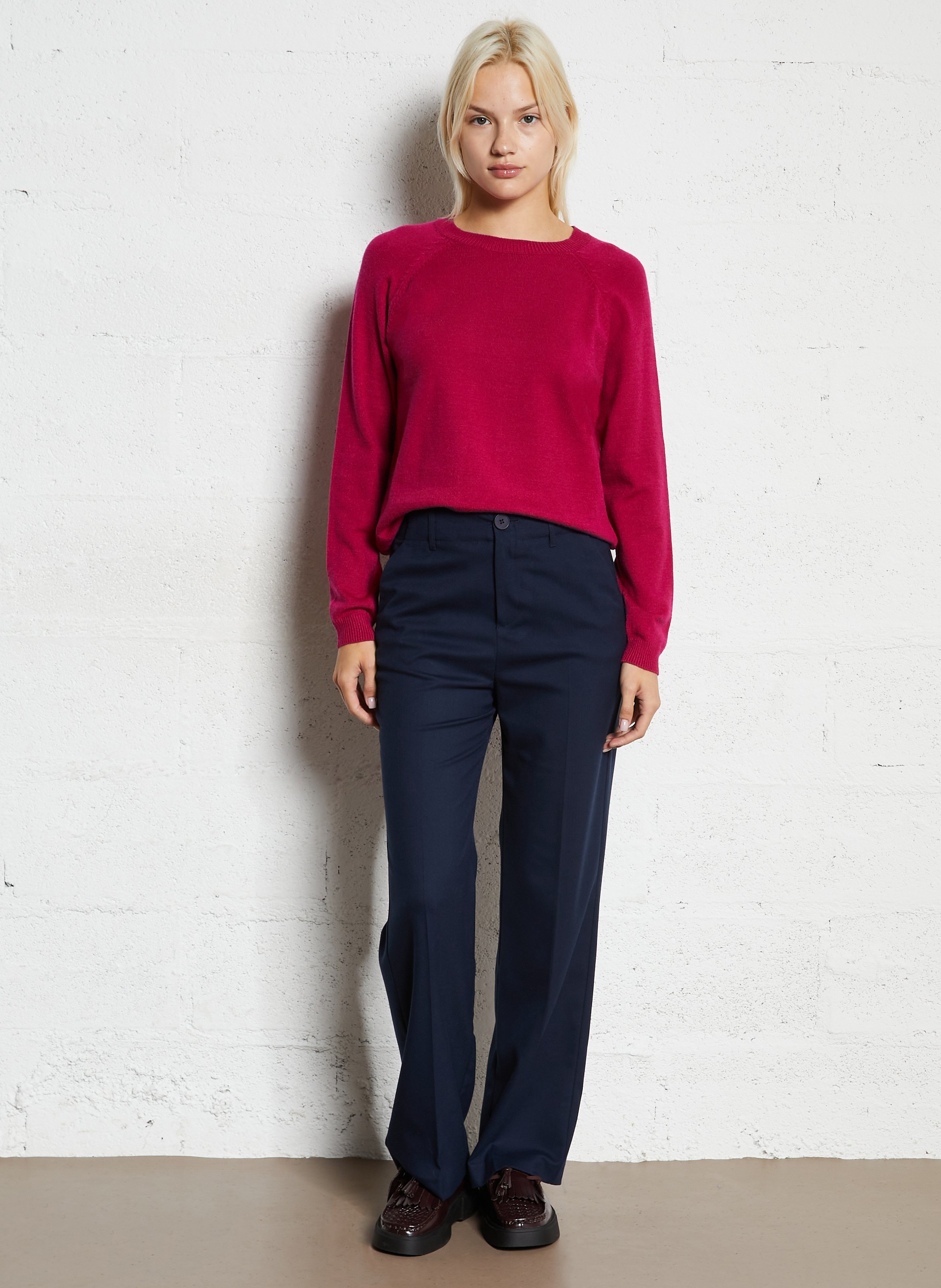 Pantalon droit taille haute SUD EXPRESS Bleu